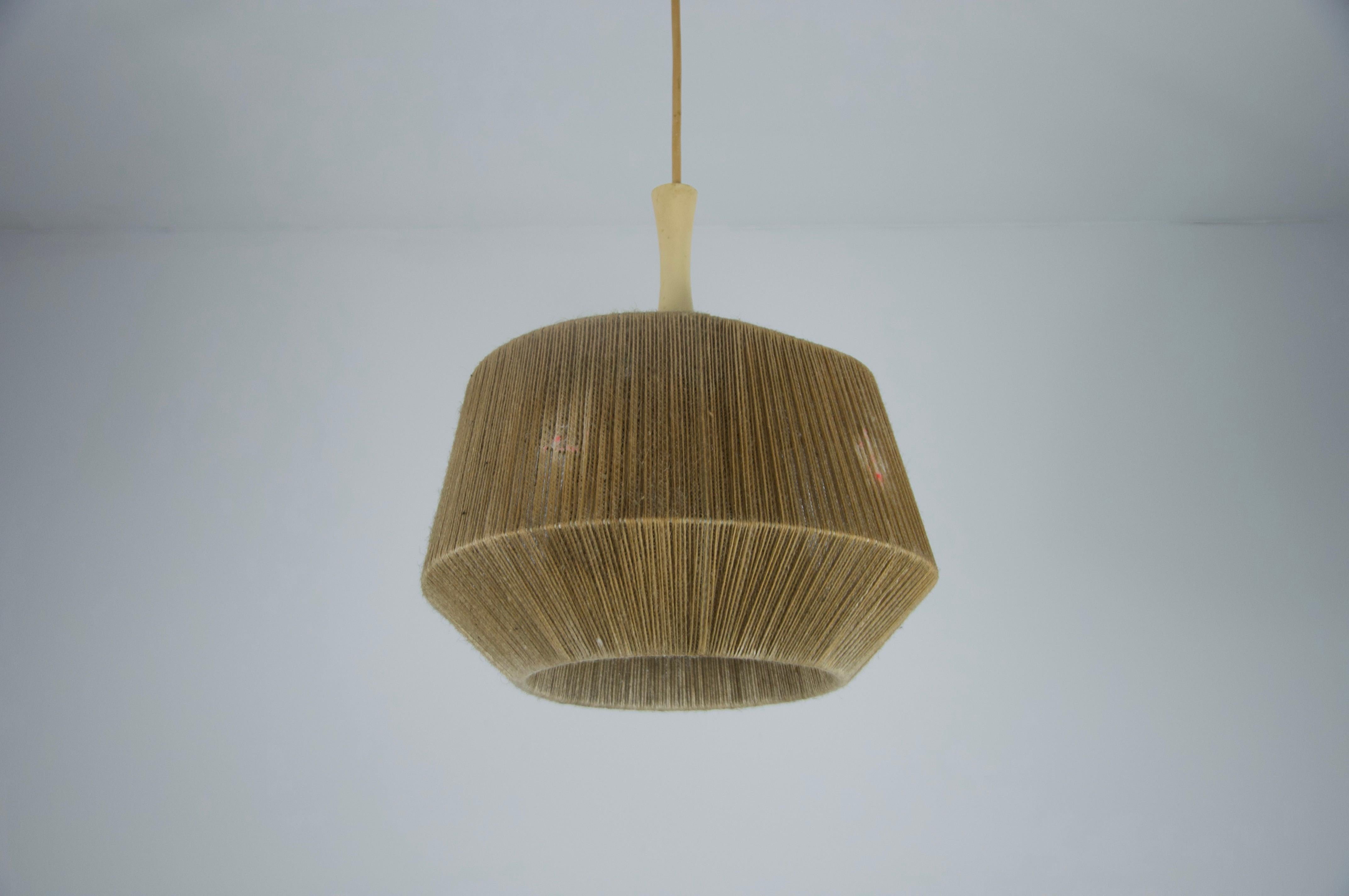Metà XX secolo Midcentury Rattan Pendant Lamp, Germany, 1960s in vendita