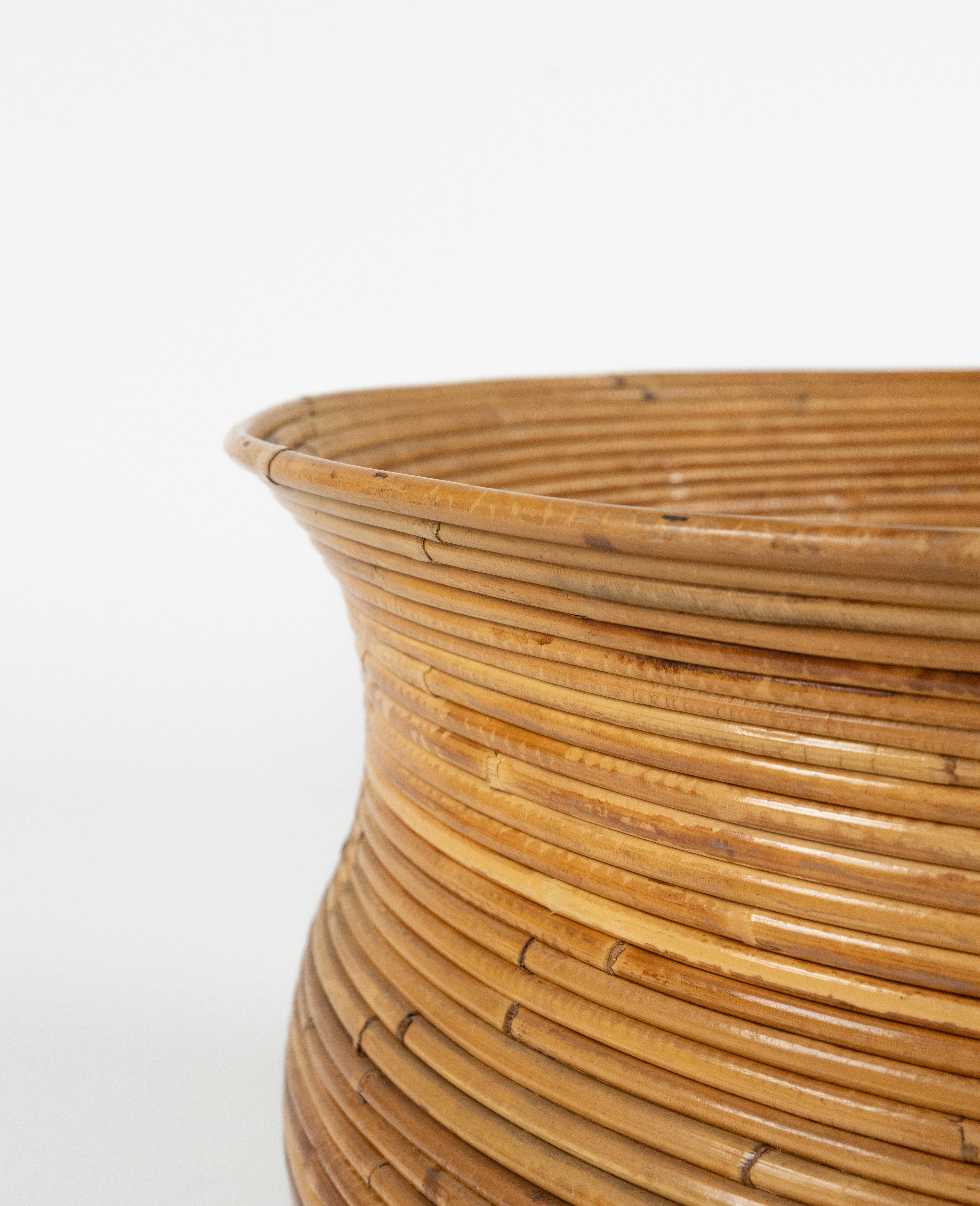 Portapiante o cesto in rattan del Medioevo Attribuito a Vivai del Sud, Italia anni '60 in vendita 3