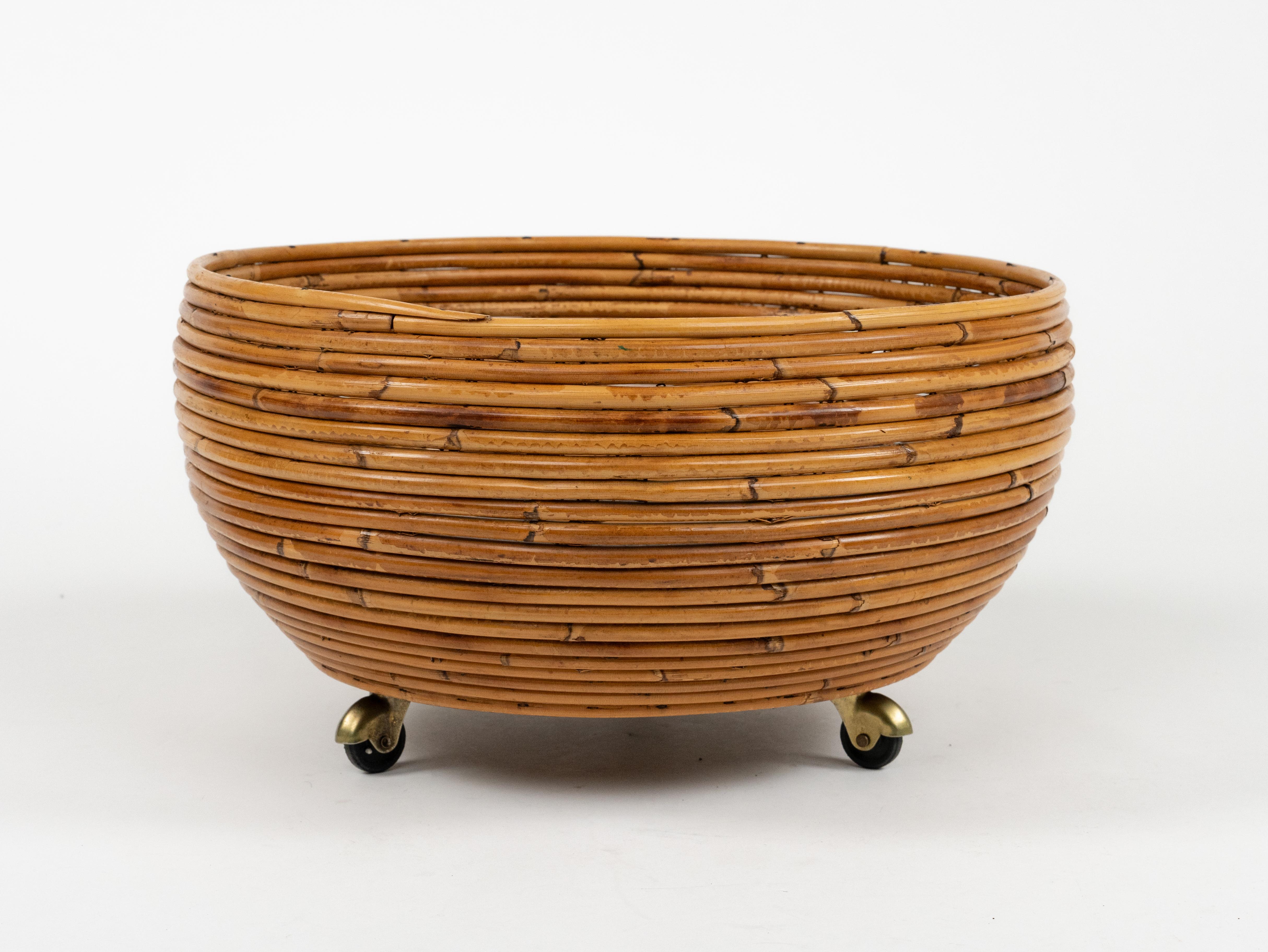 Portapiante in rattan del Medioevo in stile Vivai del Sud, Italia 1960 In condizioni buone in vendita a Rome, IT