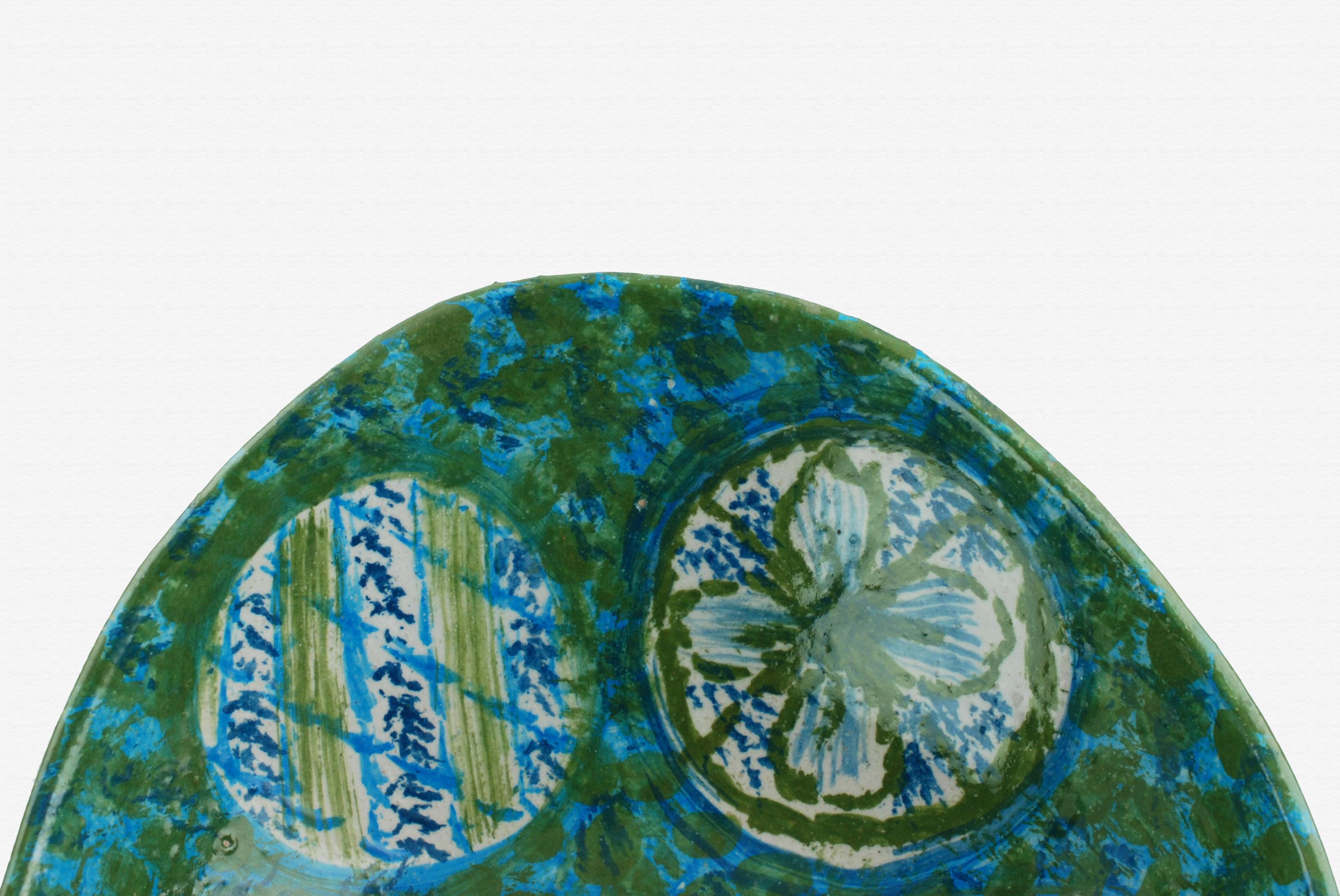 Cuenco centro de mesa de cerámica italiana pintada a mano Raymor de mediados de siglo en venta 3