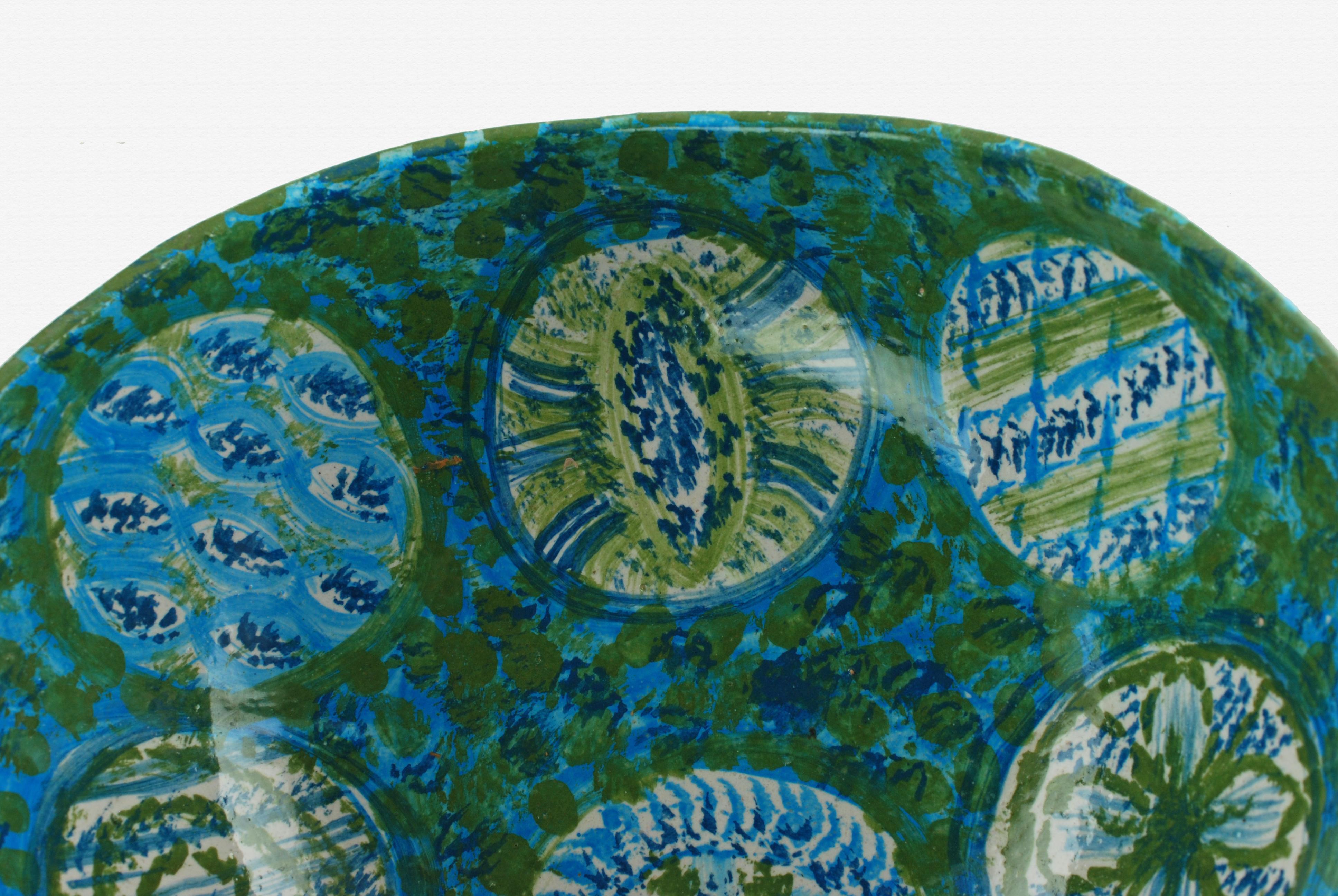 Cuenco centro de mesa de cerámica italiana pintada a mano Raymor de mediados de siglo Cerámico en venta