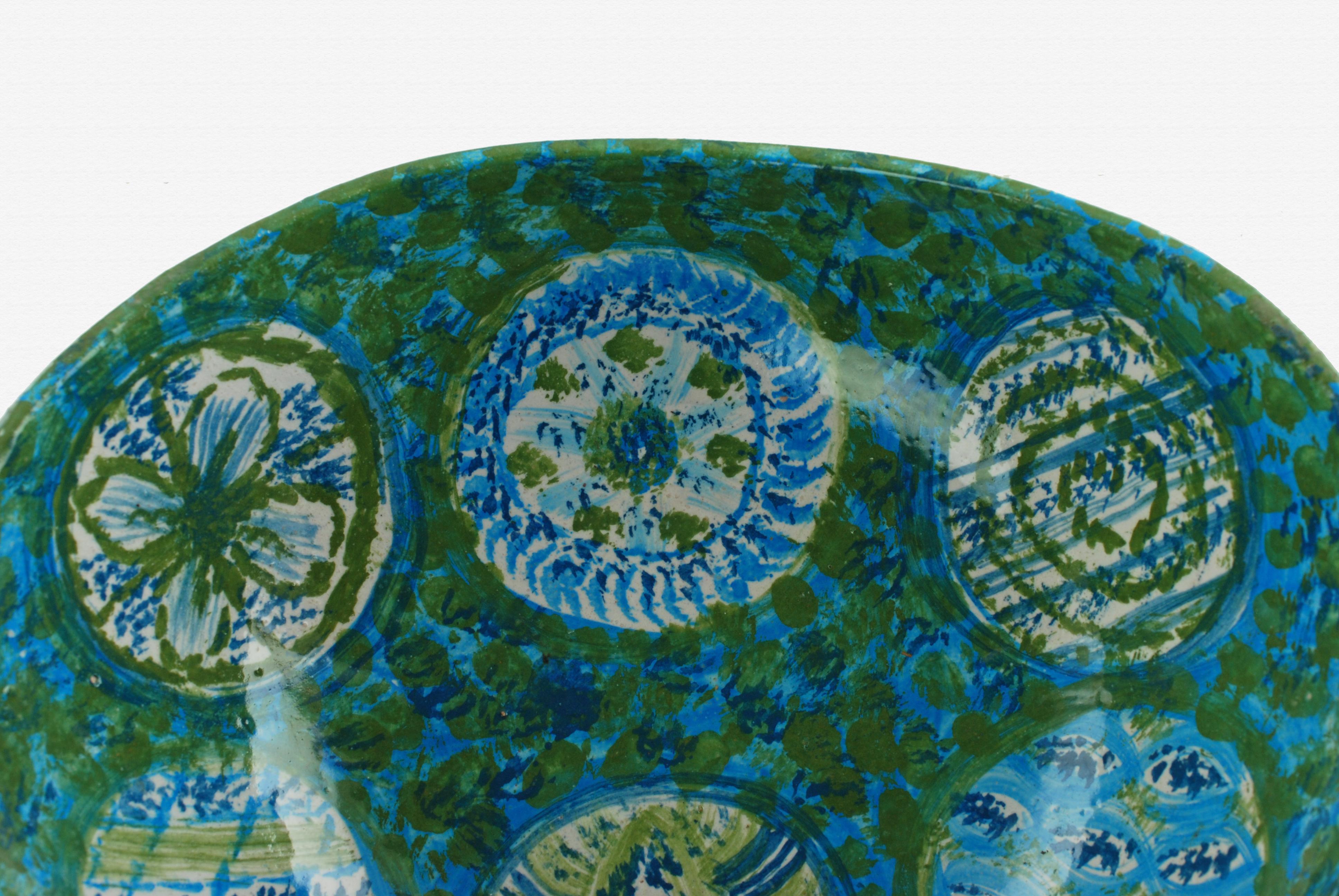 Cuenco centro de mesa de cerámica italiana pintada a mano Raymor de mediados de siglo en venta 1