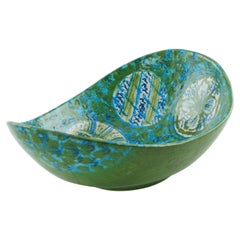 Schale aus italienischer Keramik von Raymor, handbemalt, Mid-Century