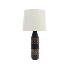Midcentury Raymor Italian Ceramic Table Lamp and Custom Shade