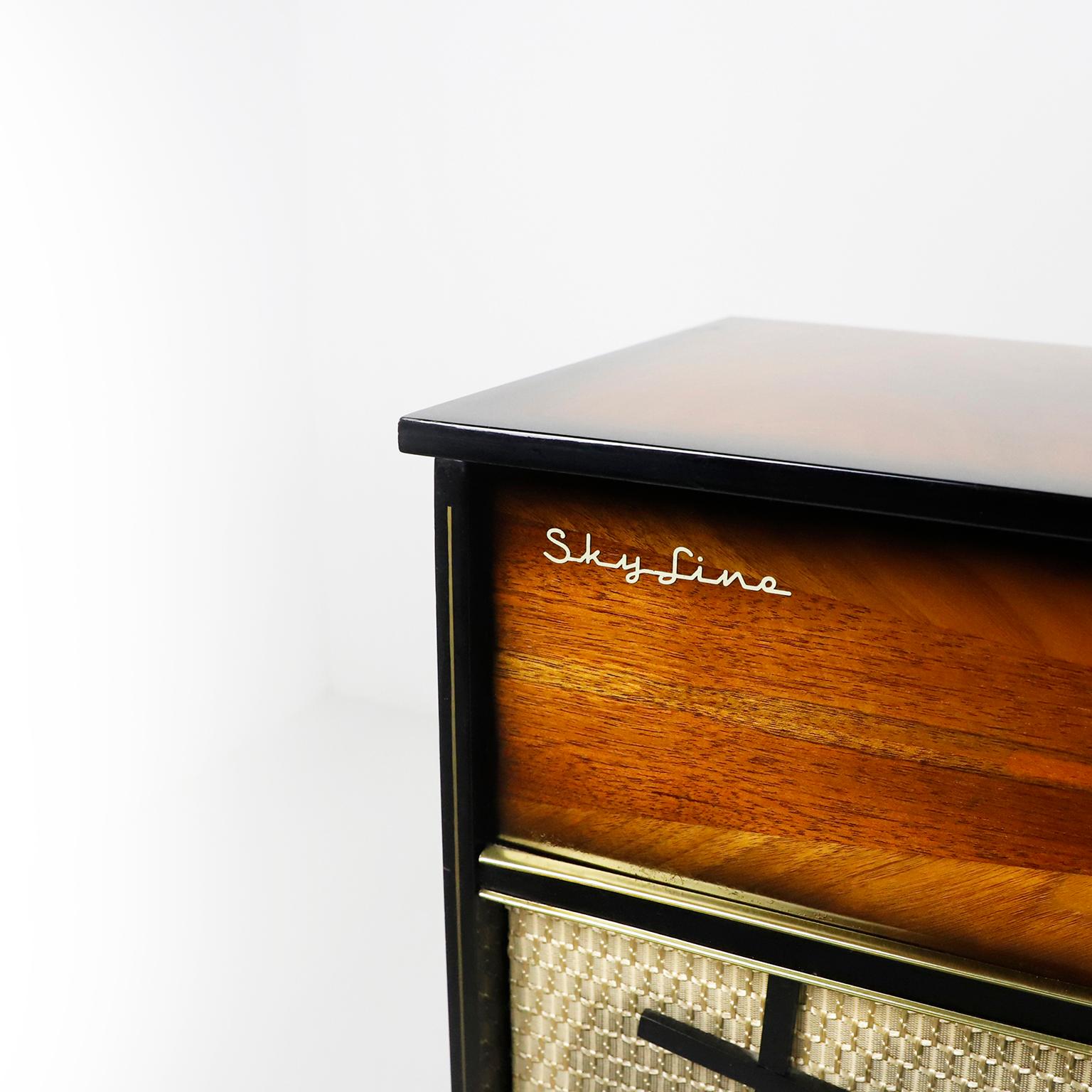 Wood Midcentury Record Player Console