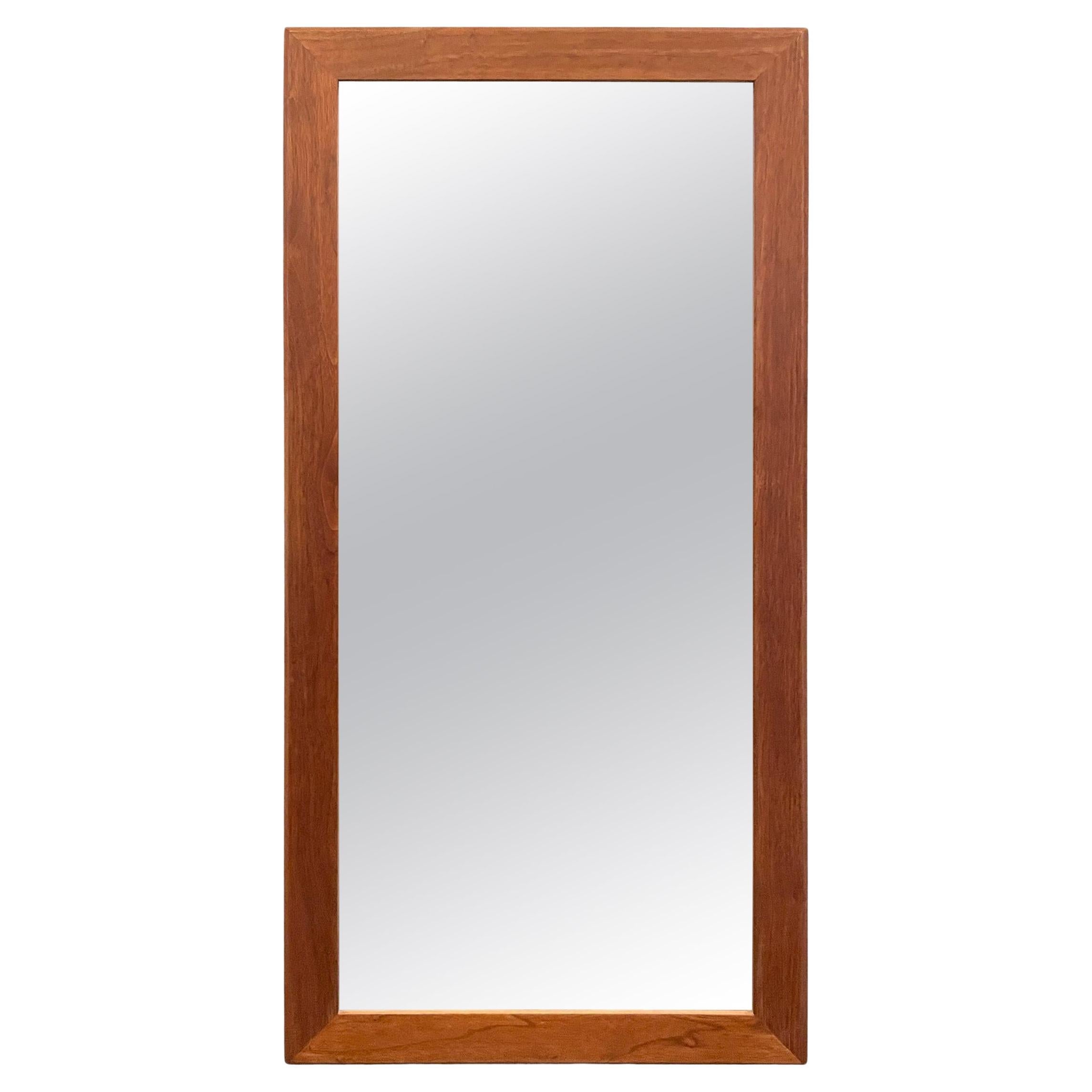 Midcentury Rectangle Solid Walnut Frame Mirror American Studio Craft