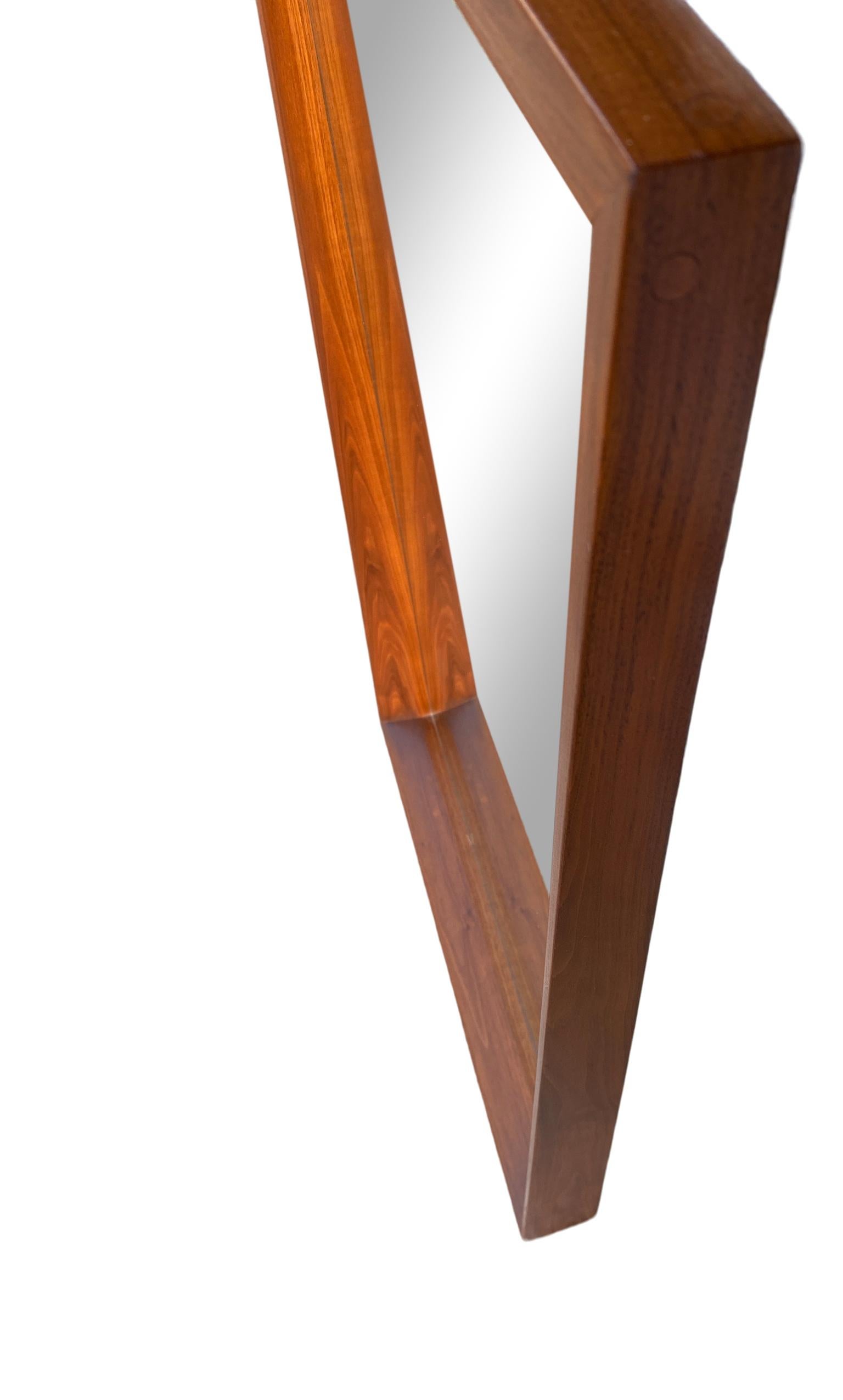 American Midcentury Rectangle Walnut Frame Mirror Very Beautiful Style of Nakashima For Sale