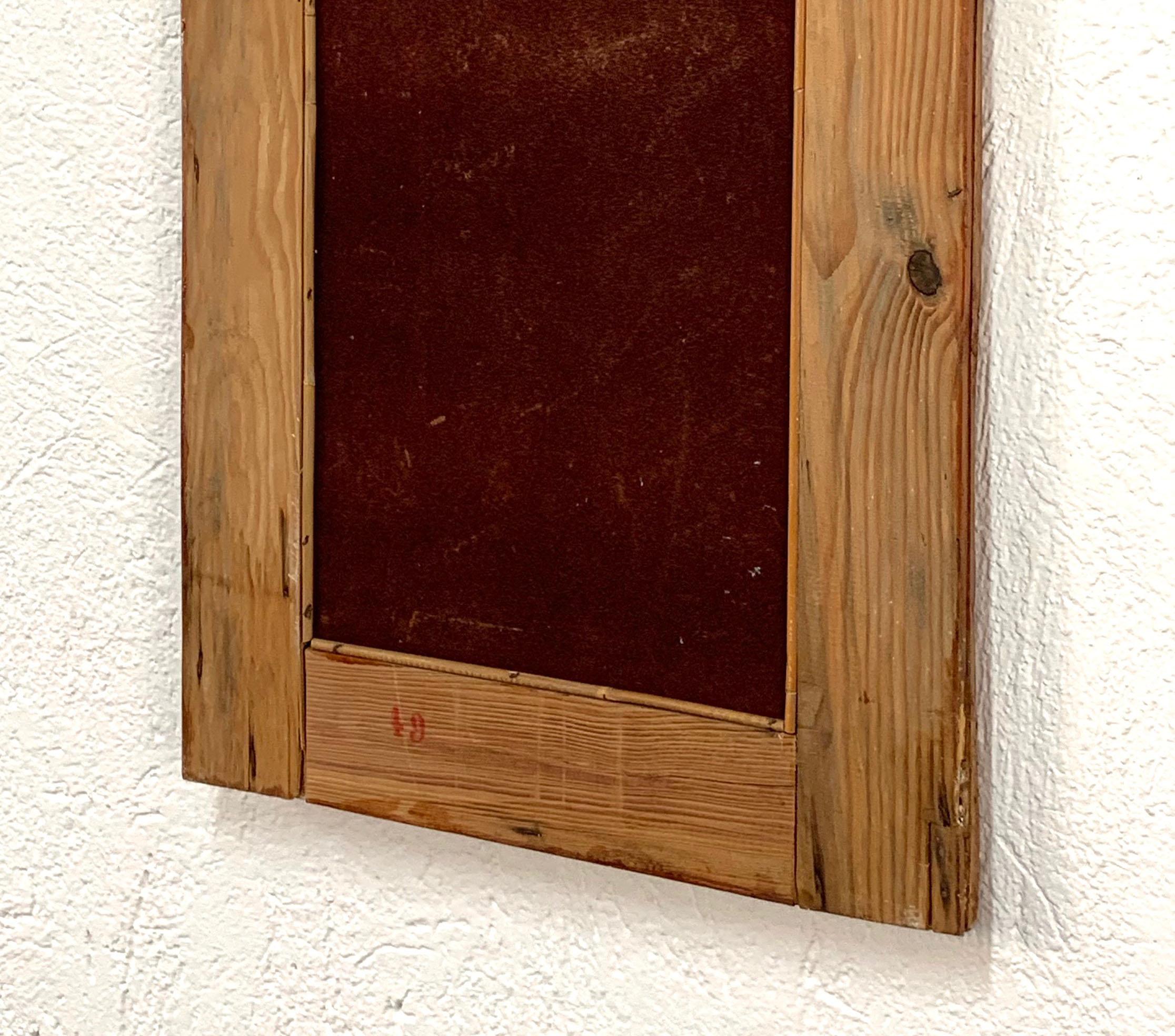 Midcentury Rectangular Italian Mirror with Bamboo Wicker Woven Frame, 1960s 1