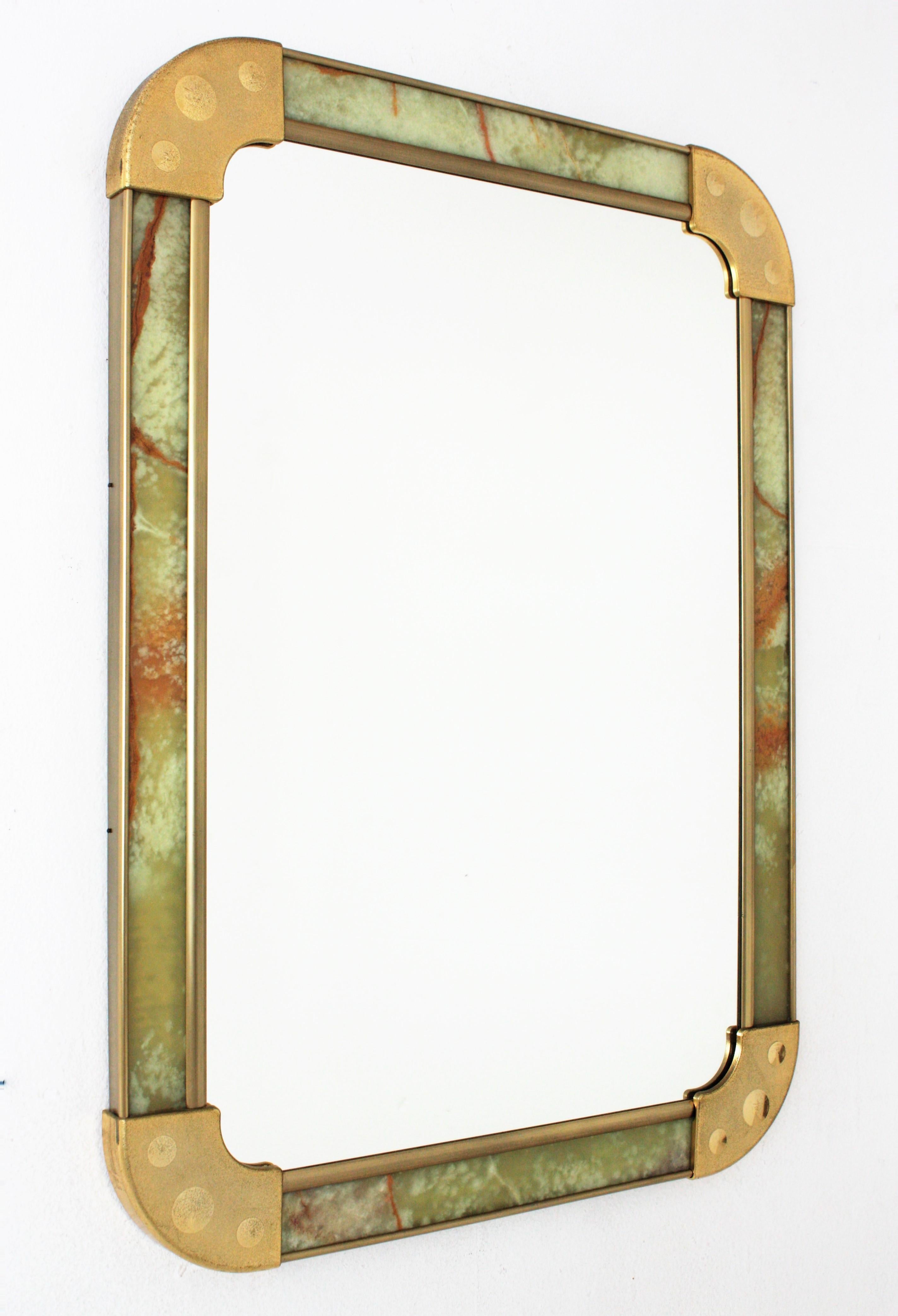 Rechteckiger Spiegel aus der Mitte des Jahrhunderts, Onyx, 1960er Jahre (Moderne der Mitte des Jahrhunderts) im Angebot