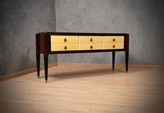 Art Deco Kommoden und Kommoden aus Nussbaum und Ziegenleder im italienischen Stil, 1950