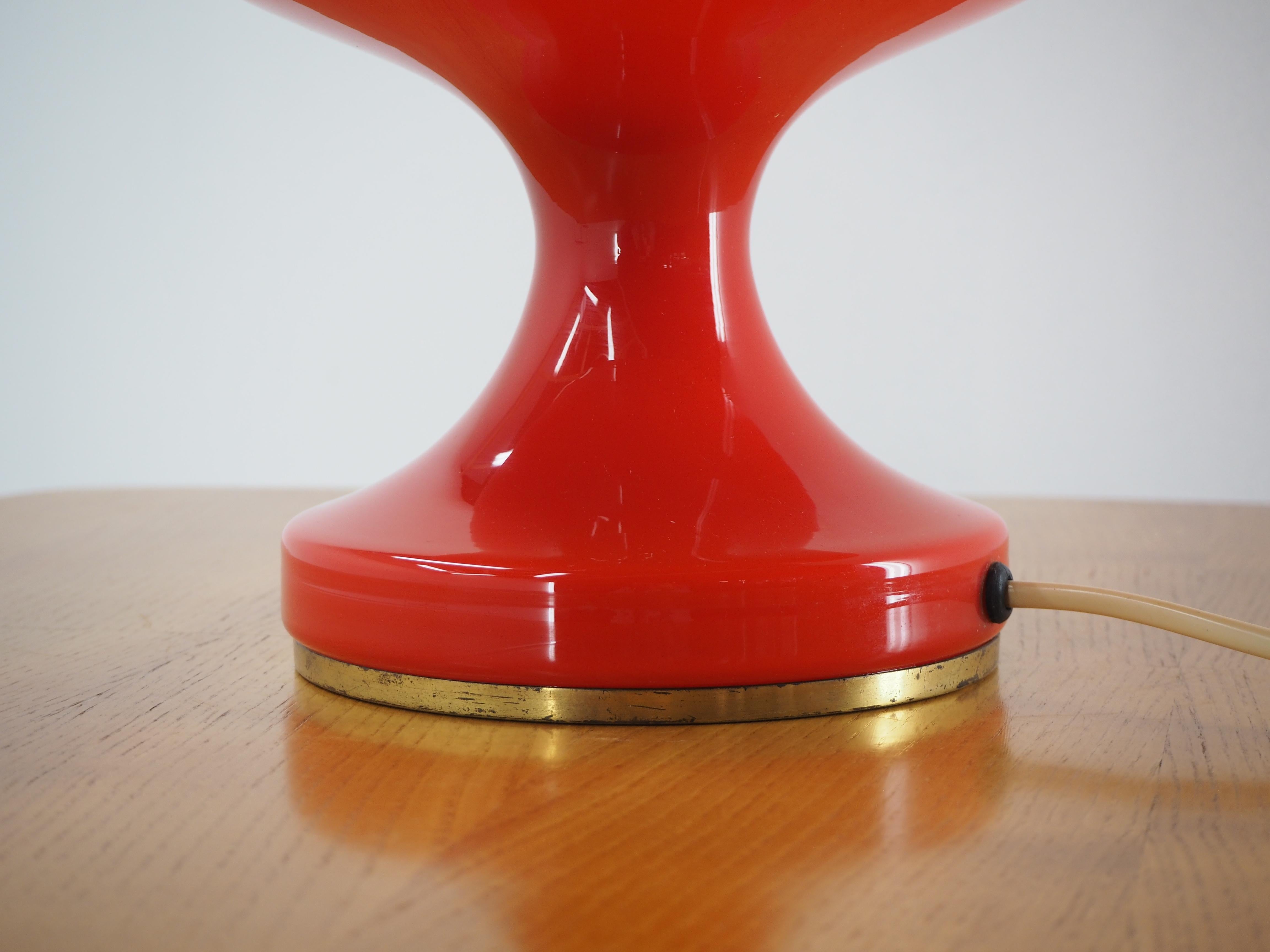 Late 20th Century Midcentury Red All Glass Table Lamp by Stefan Tabery for OPP Jihlava, 1970s