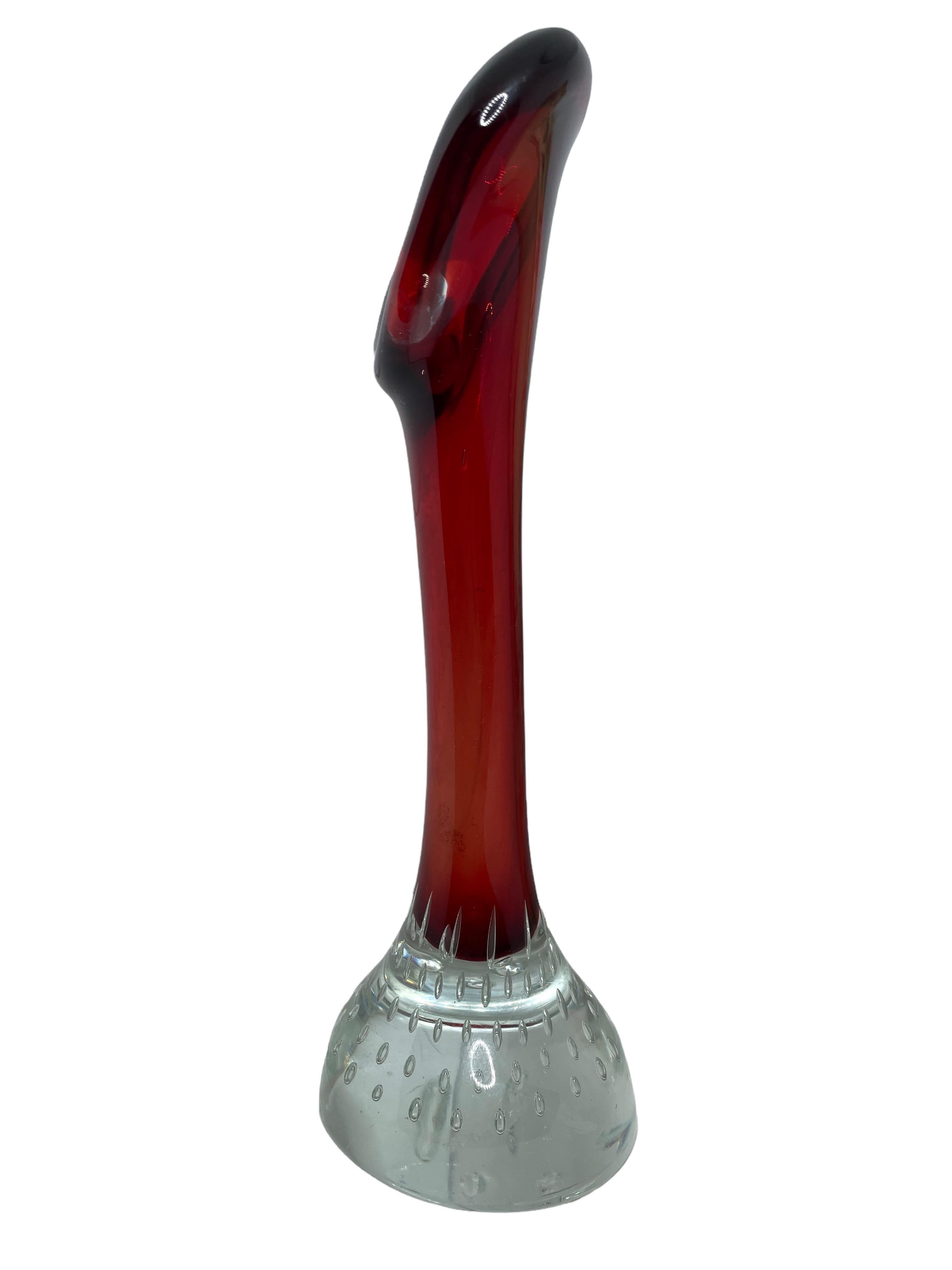 red glass vase vintage