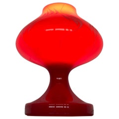 Midcentury Red Glass Table Lamp by Stefan Tabery, 1960s