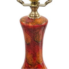 Midcentury Red Italian Ceramic Lamp