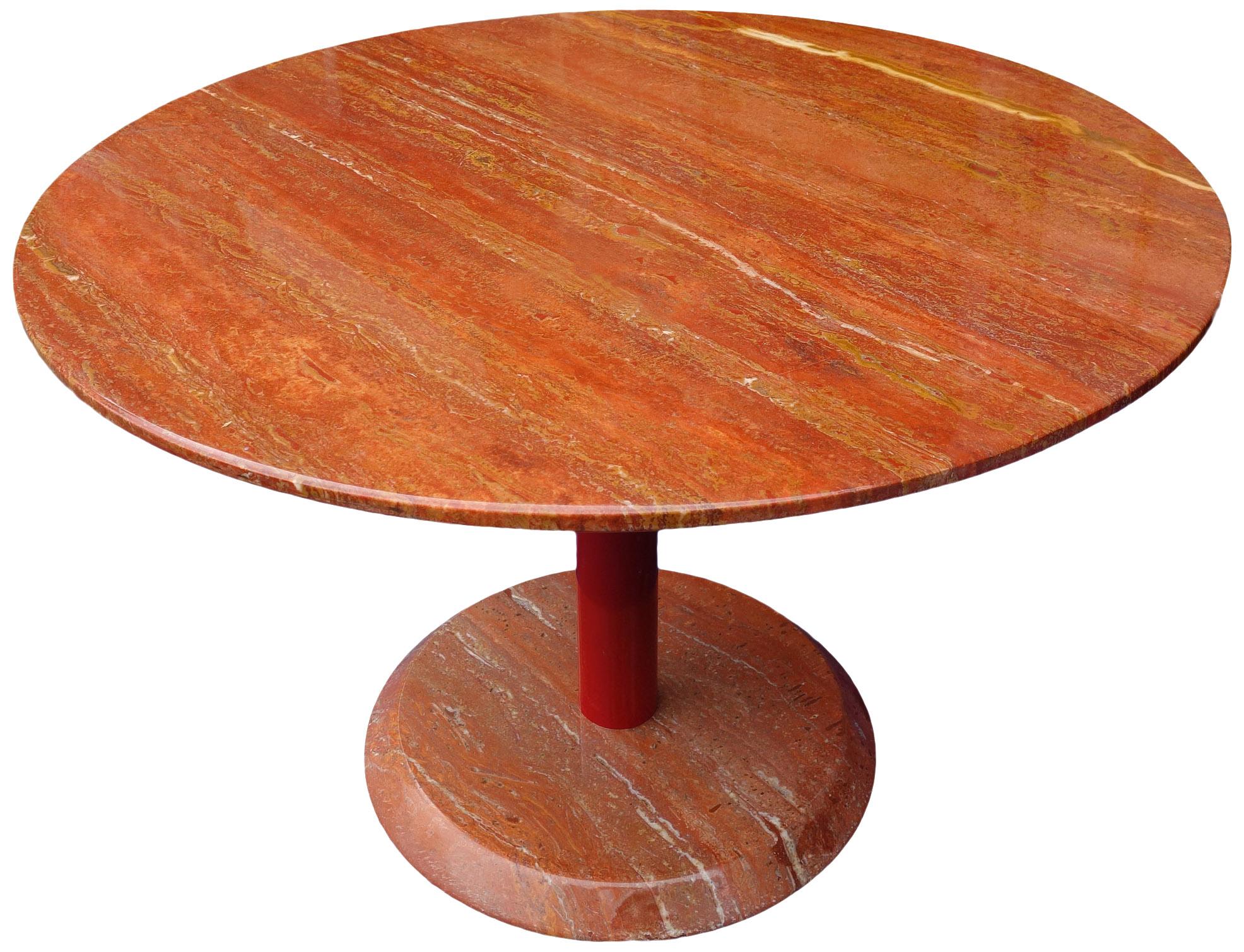 Italian Midcentury Red Marble Side Table or Coffee Table