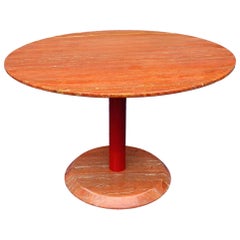 Vintage Midcentury Red Marble Side Table or Coffee Table