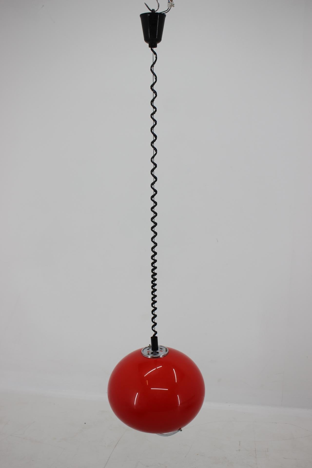 Mid-Century Modern Midcentury Red Pendant Meblo Designed by Harvey Guzzini, 1970s For Sale