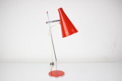 Midcentury Red Table Lamp Designed by Josef Hurka, 1960s