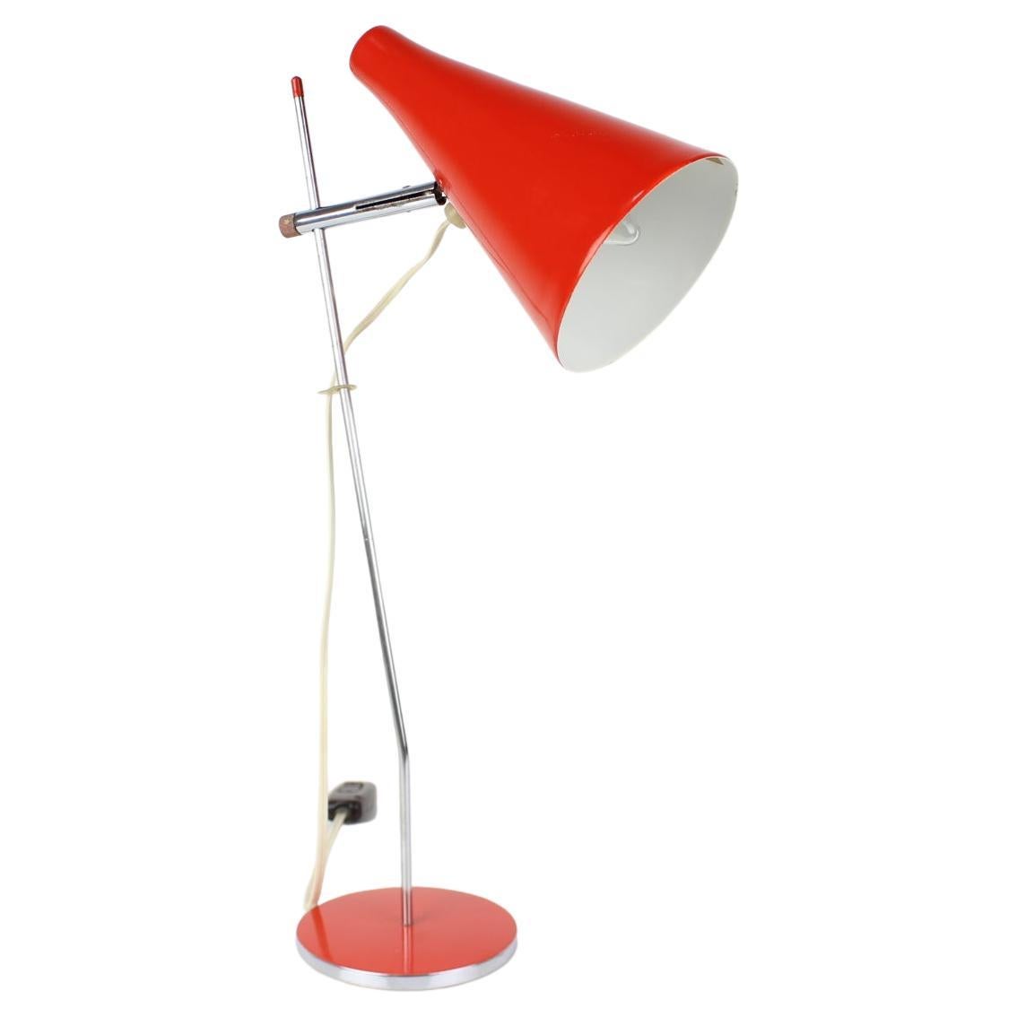 Midcentury Red Table Lamp Designed by Josef Hurka, 1960s For Sale
