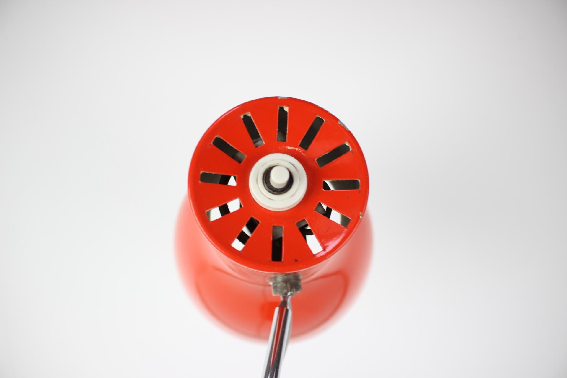 Late 20th Century Midcentury Red Table Lamp/Napako Designed by Josef Hurka, 1970s For Sale