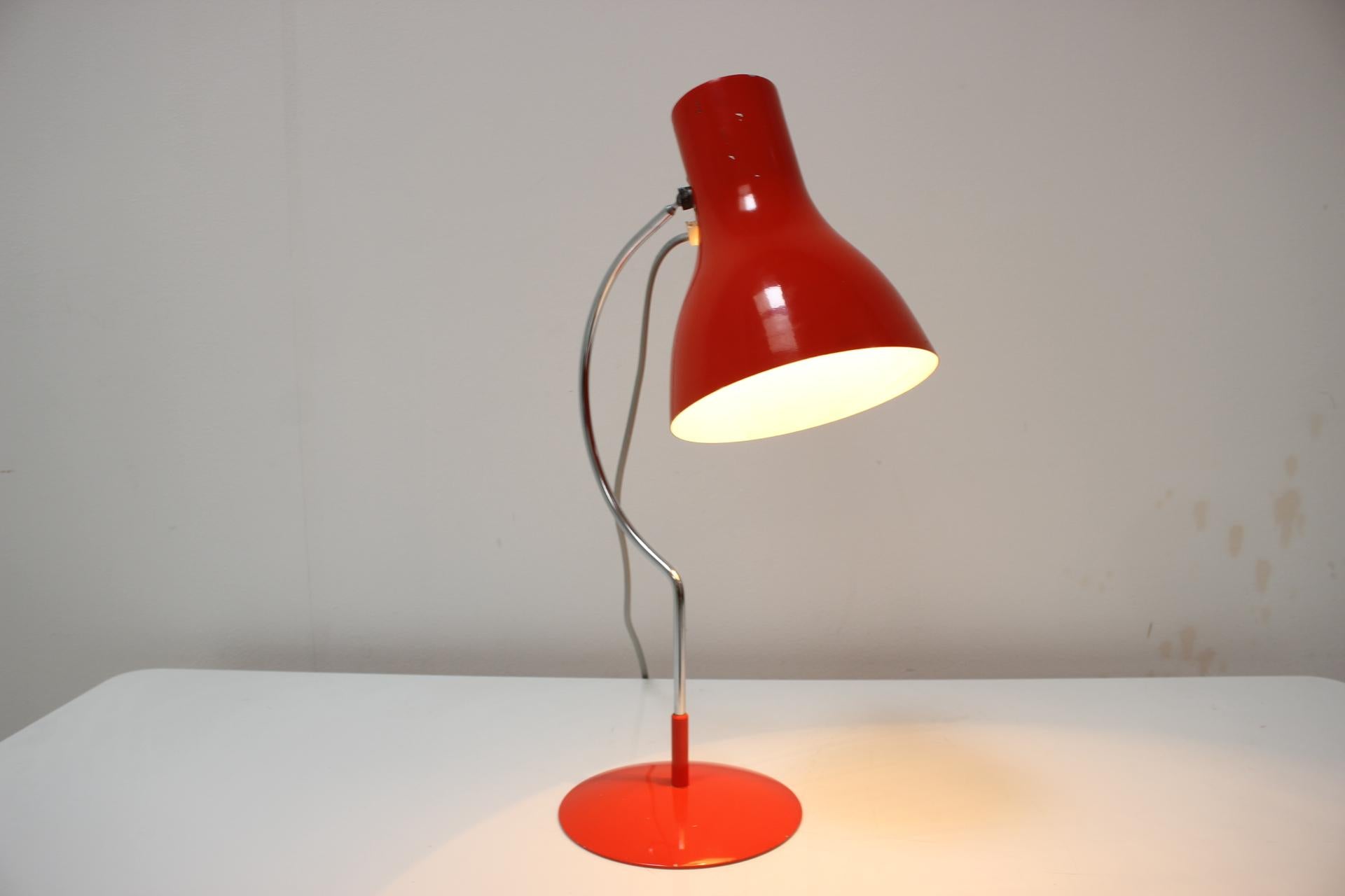 Midcentury Red Table Lamp/Napako Designed by Josef Hurka, 1970s For Sale 1