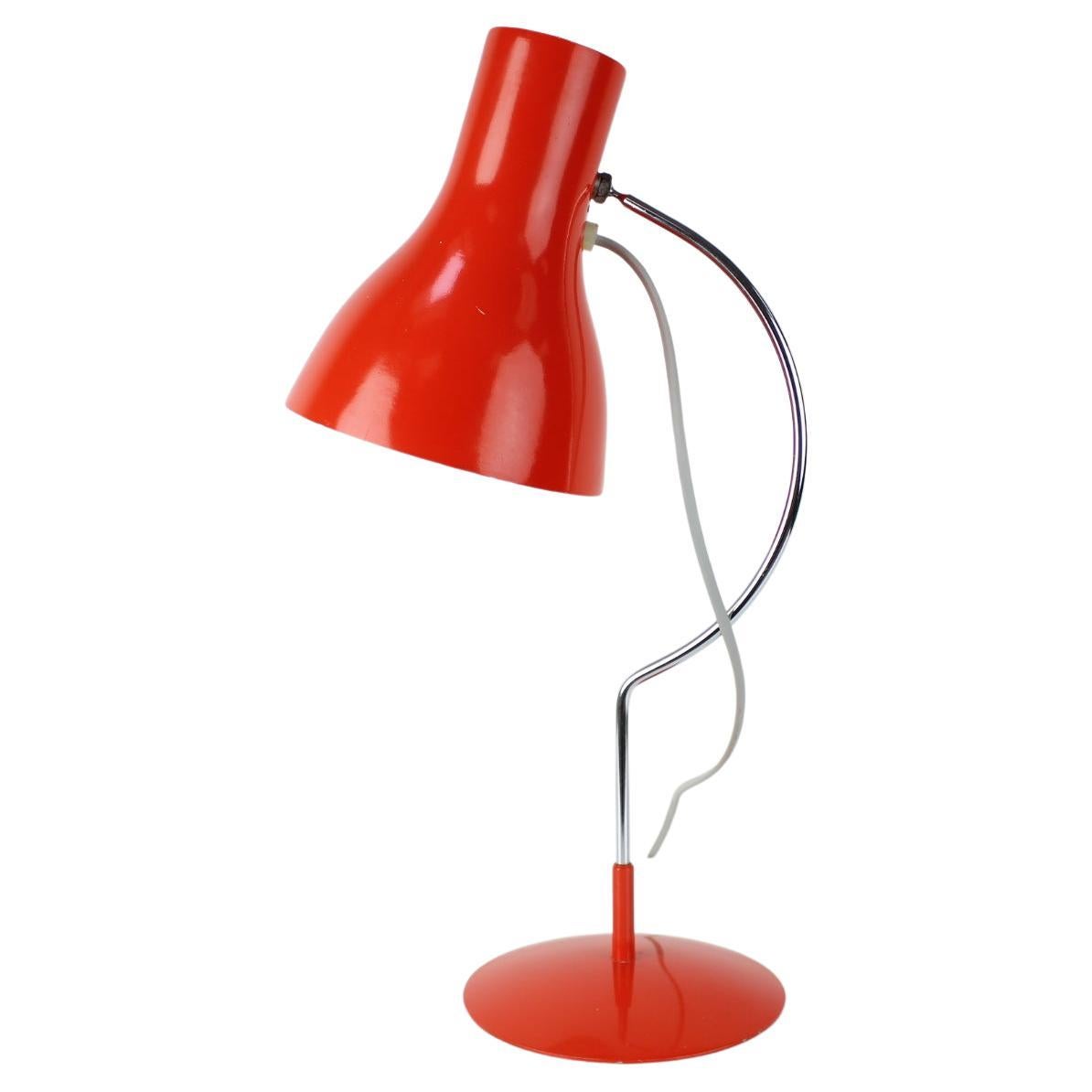 Midcentury Red Table Lamp/Napako Designed by Josef Hurka, 1970s