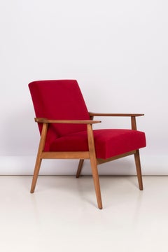 Fauteuil Dante en velours rouge:: années 1960