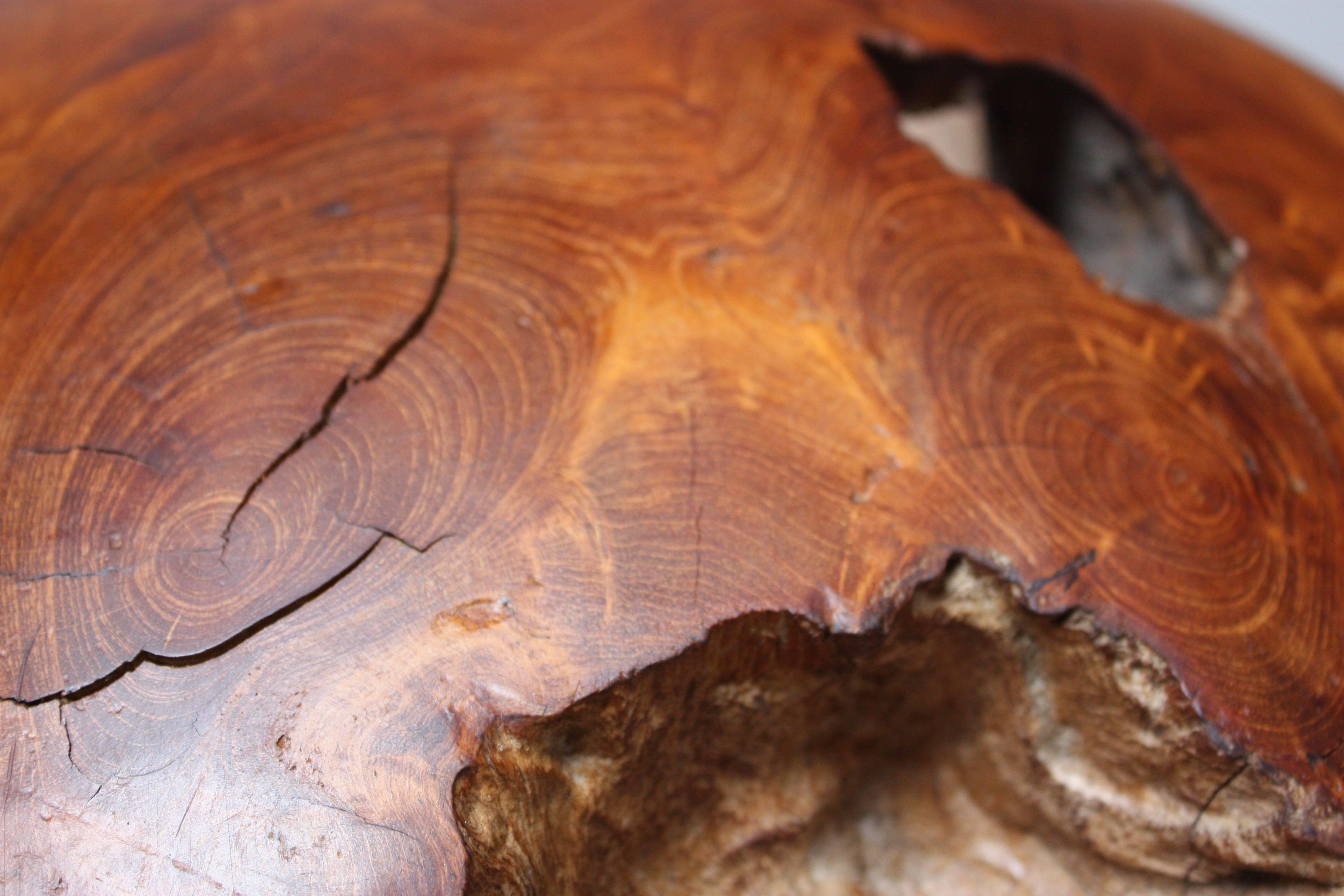 Grande scultura a sfera in radica di legno rosso del Medioevo in vendita 6