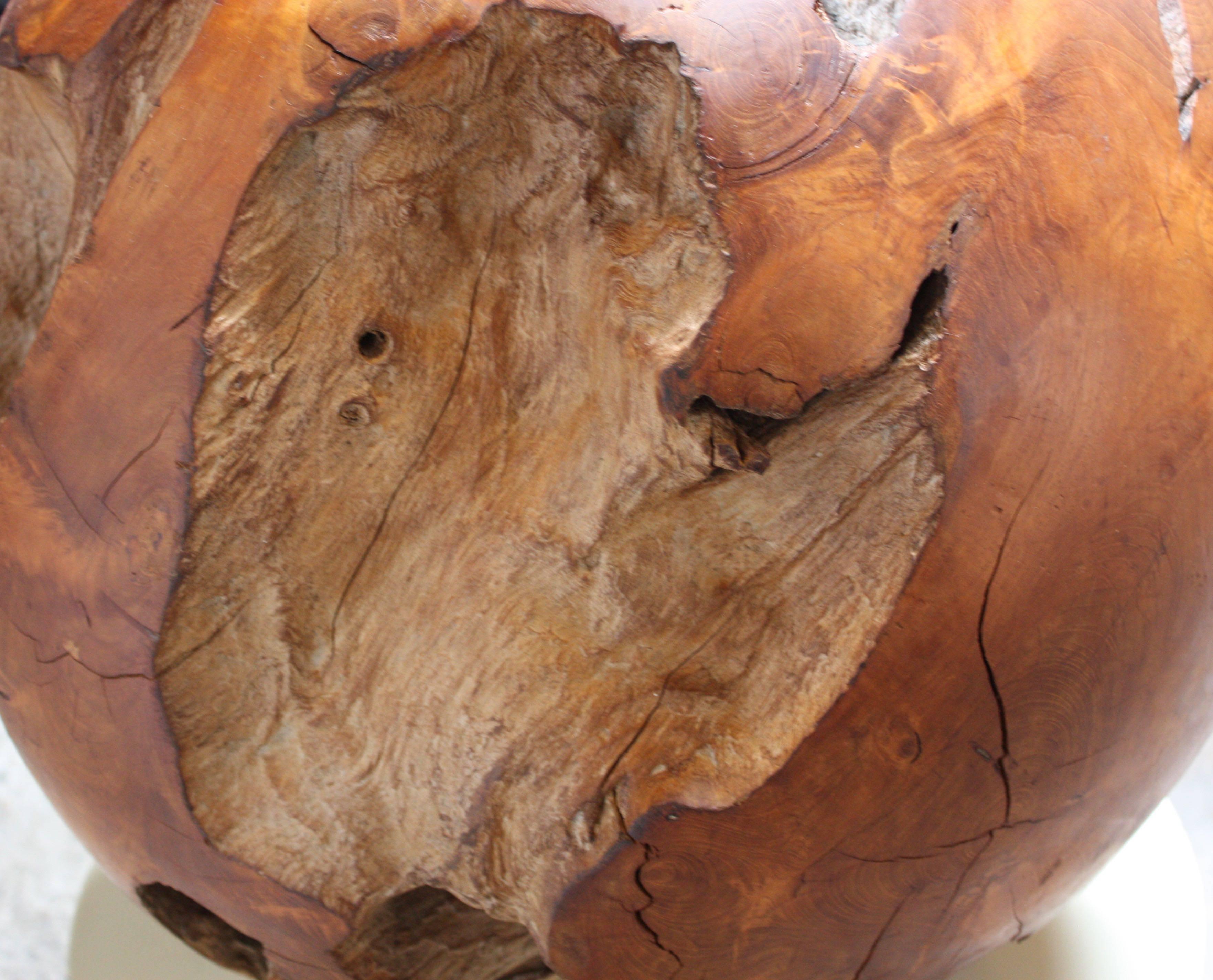 Large Midcentury Redwood Burl Sphere Sculpture For Sale 13