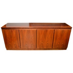 Midcentury Redwood Credenza from Skovby of Denmark with 4 Storage Compartments