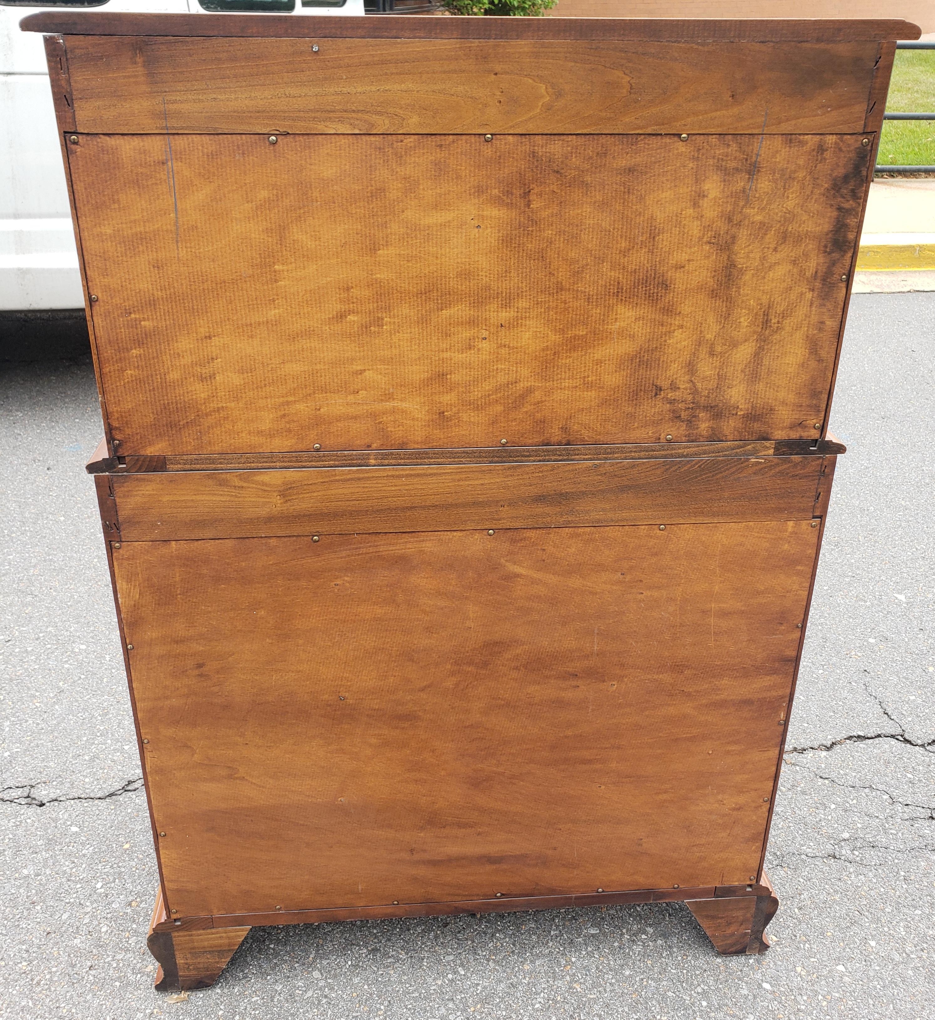 Midcentury Refinished Chippendale 9-Drawer Light Wild Cherry Chest of Drawers For Sale 3