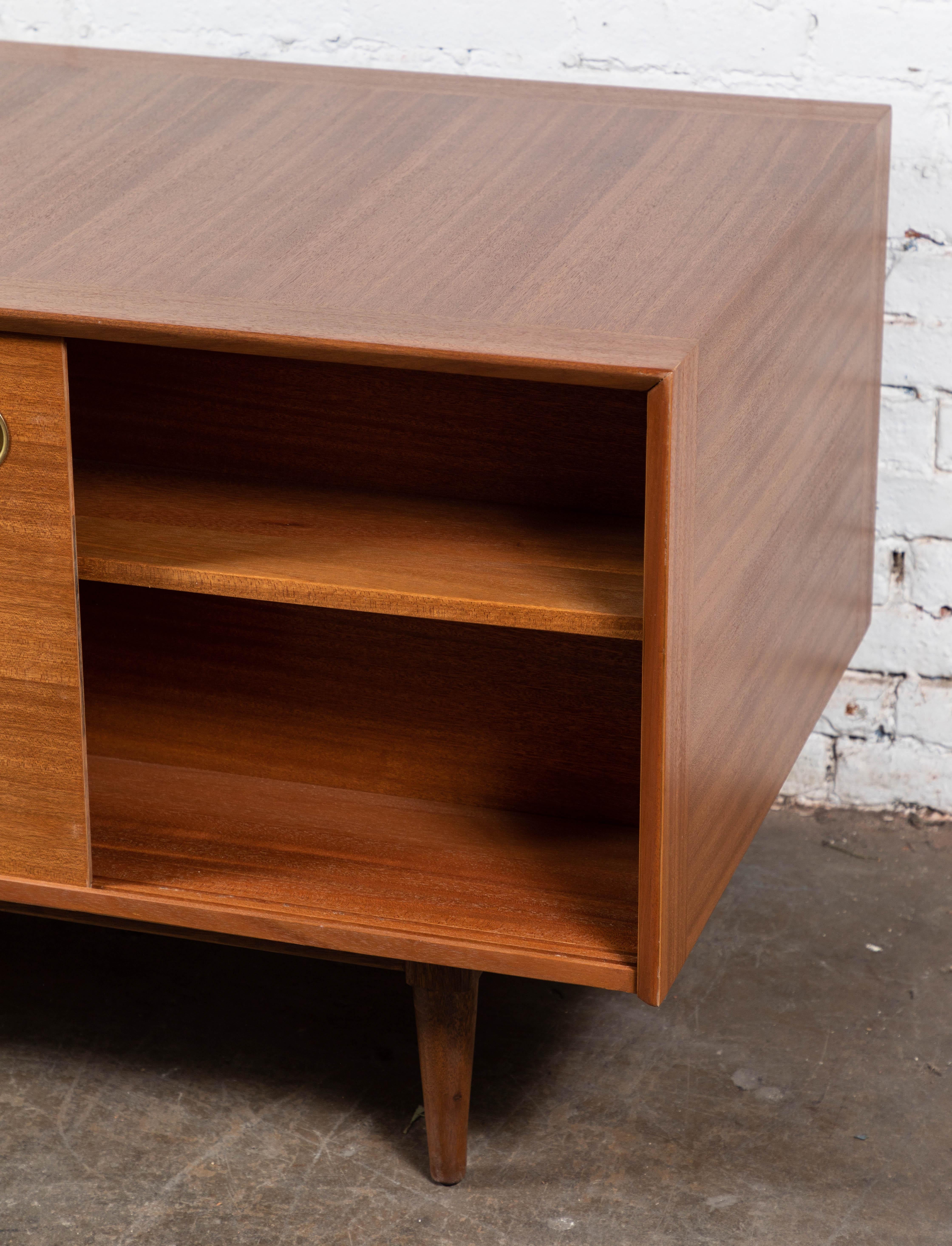 Midcentury Refinished Desk with Finished Back by Brown Saltman For Sale 9