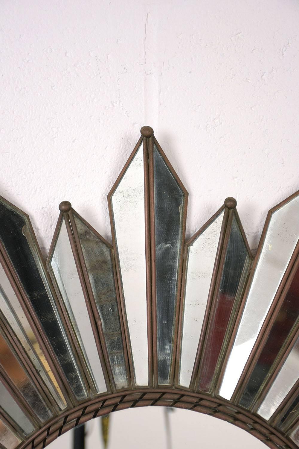 Midcentury Regency Style Sunburst Mirror In Excellent Condition In Los Angeles, CA
