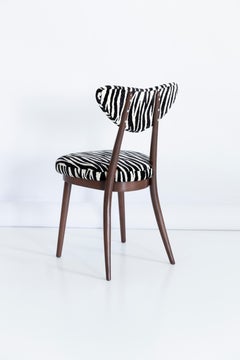 Mid-Century Regency Zebra-Herzstuhl in Schwarz und Weiß, Polen, 1960er Jahre