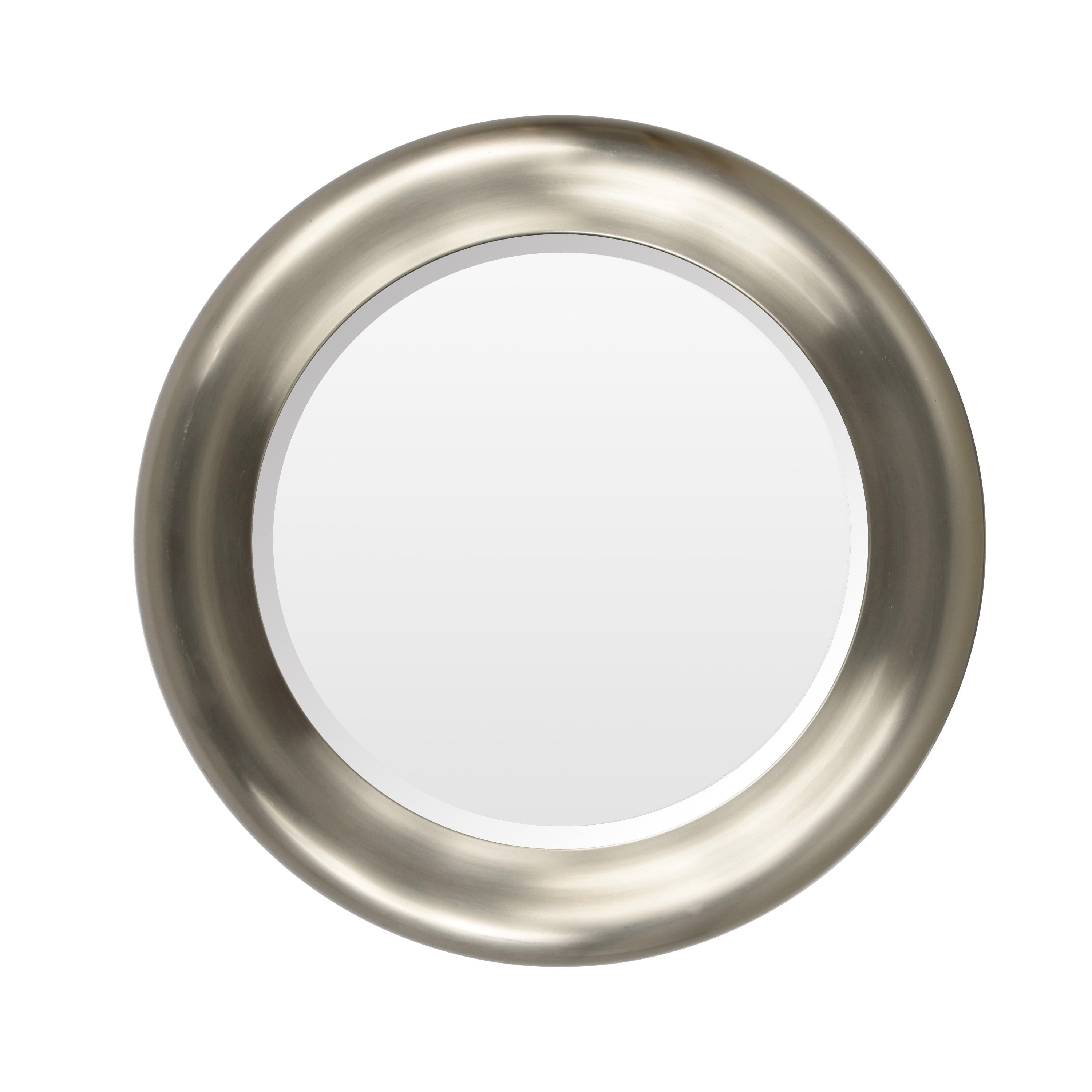 Midcentury Reggiani Italian Round Steel and Bevelled Wall Mirror, 1960s For Sale 12