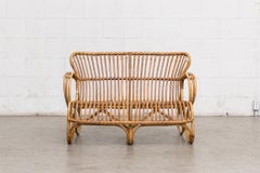 Midcentury Retro Bamboo Love Seat