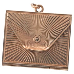 Midcentury Vintage Gold Folding Envelope Locket Pendant