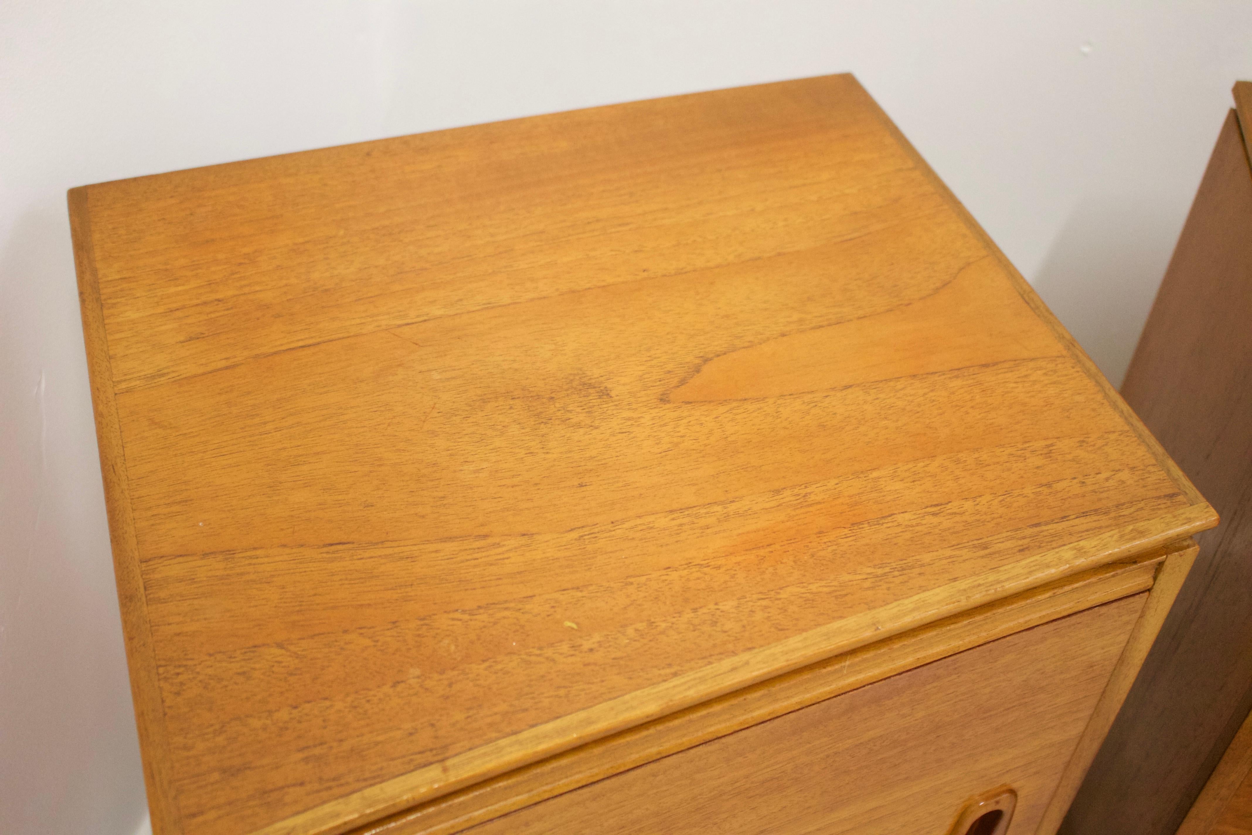20th Century Midcentury Retro Teak Bedside Cabinet Tables, Set of 2