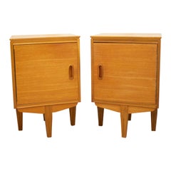 Midcentury Retro Teak Bedside Cabinet Tables, Set of 2
