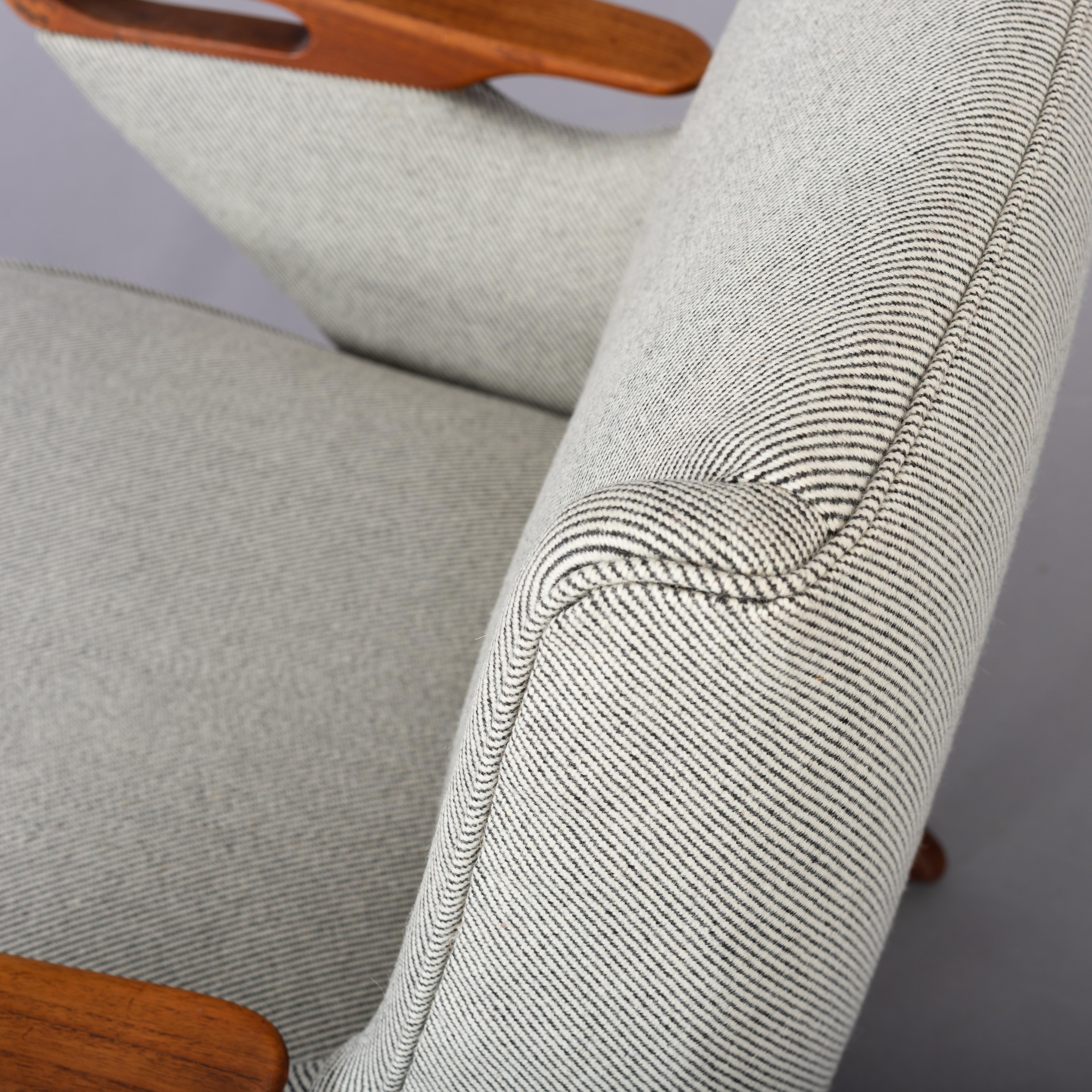 Midcentury Reupholstered Ecru Easy Chair by C. Findahl Brodersen, 1950s 8