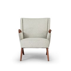 Midcentury Reupholstered Ecru Easy Chair by C. Findahl Brodersen, 1950s