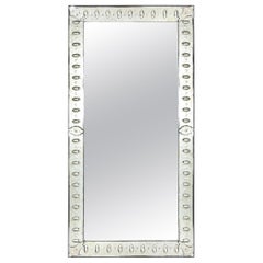 Midcentury Reverse Etched and Beveled Venetian Mirror with Mirrored Appliques