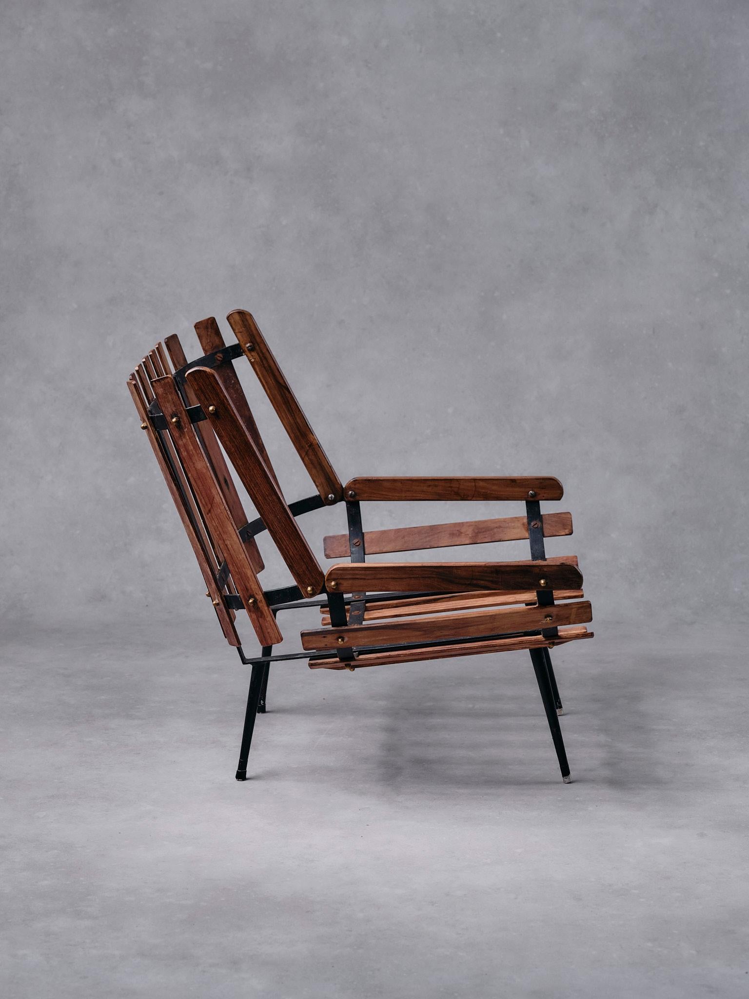 Sedia 'Rib' di metà secolo, design di un artista sconosciuto, Brasile, anni '50 In condizioni buone in vendita a Amsterdam, NL
