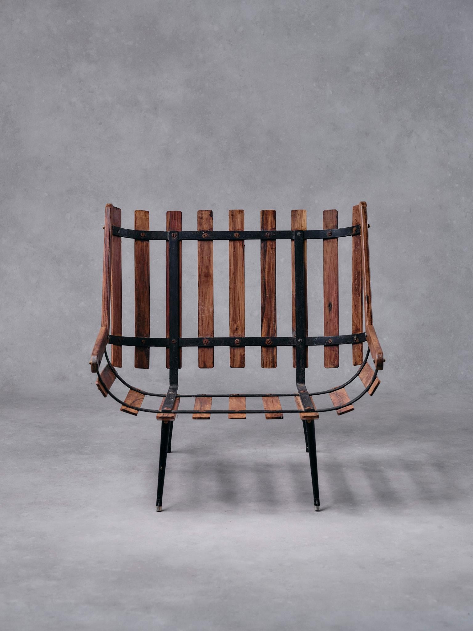 Metà XX secolo Sedia 'Rib' di metà secolo, design di un artista sconosciuto, Brasile, anni '50 in vendita
