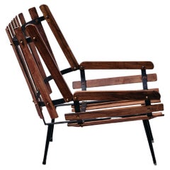 Sedia 'Rib' di metà secolo, design di un artista sconosciuto, Brasile, anni '50