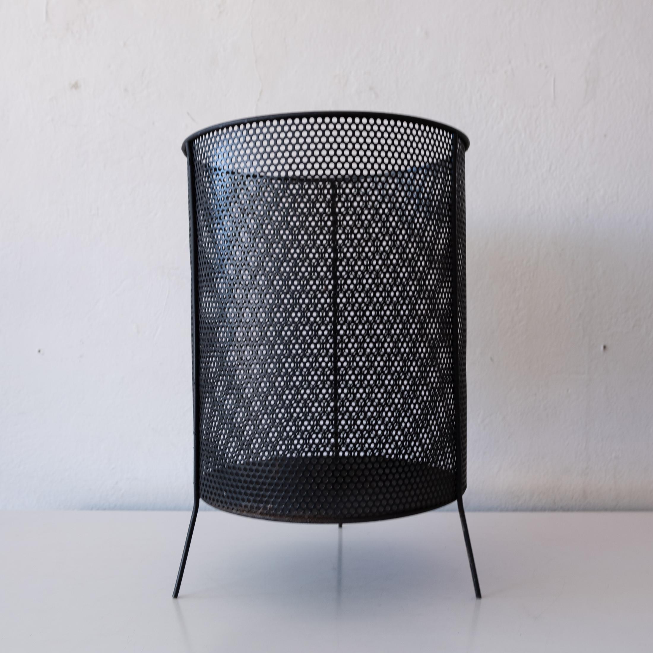 Mid-Century Modern Midcentury Richard Galef Perforated Metal Waste Paper Basket