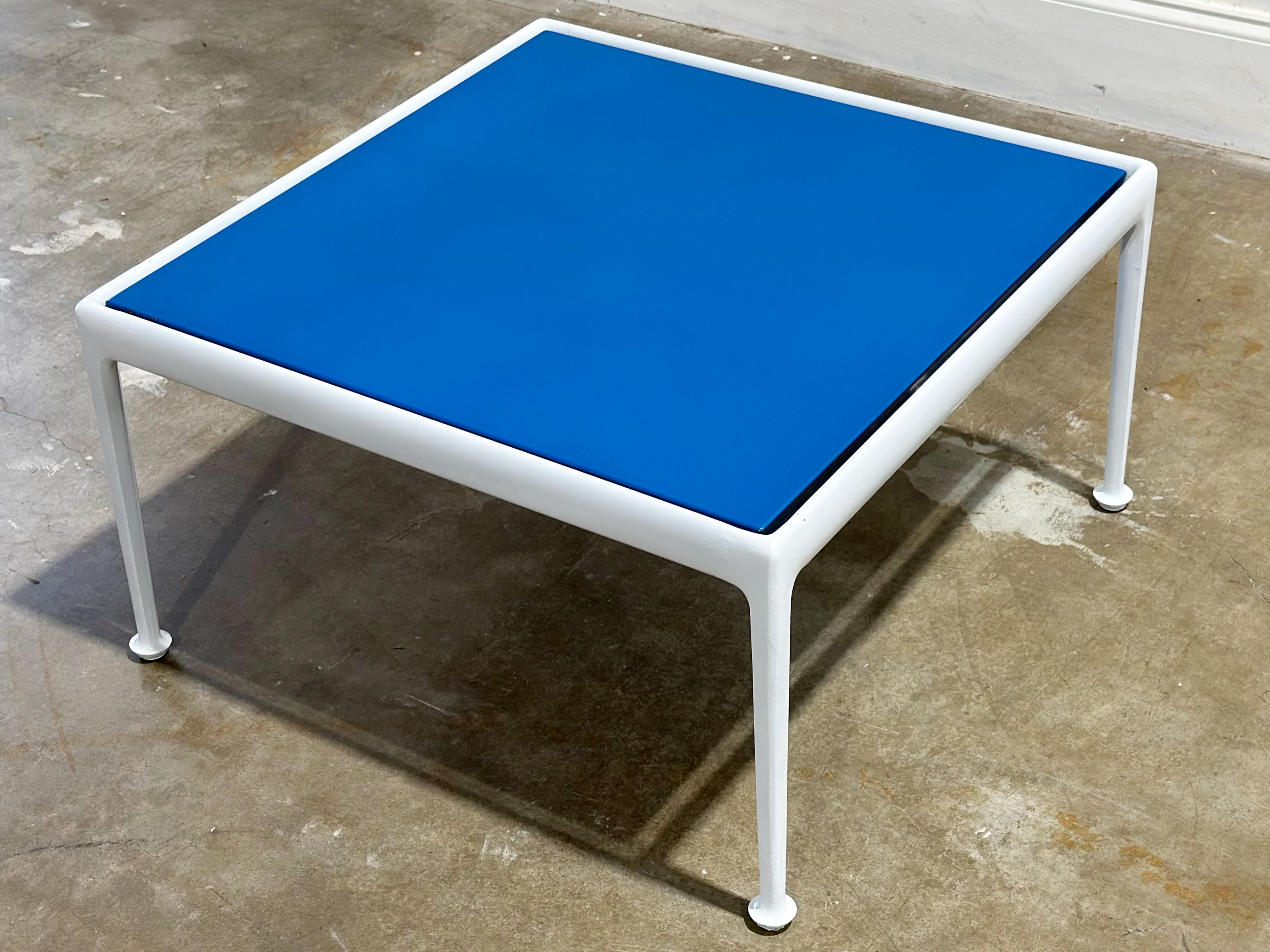 Midcentury Richard Schultz 1966 Cocktail Table for Knoll, Blue Patio Outdoor 2