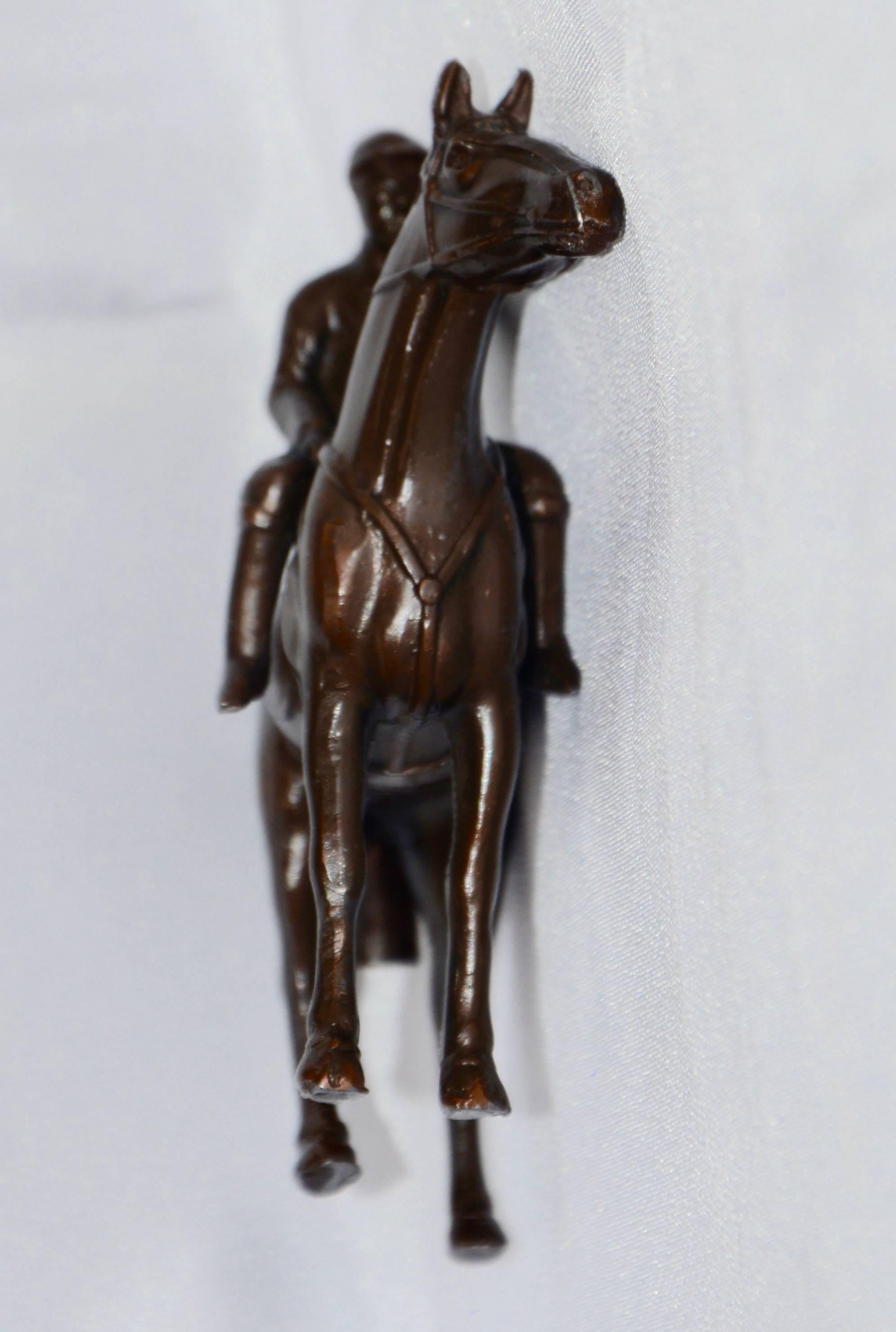 Rider on Horse Japanese Cast Metal Bronze Finish For Sale at 1stDibs japanese horse statue
