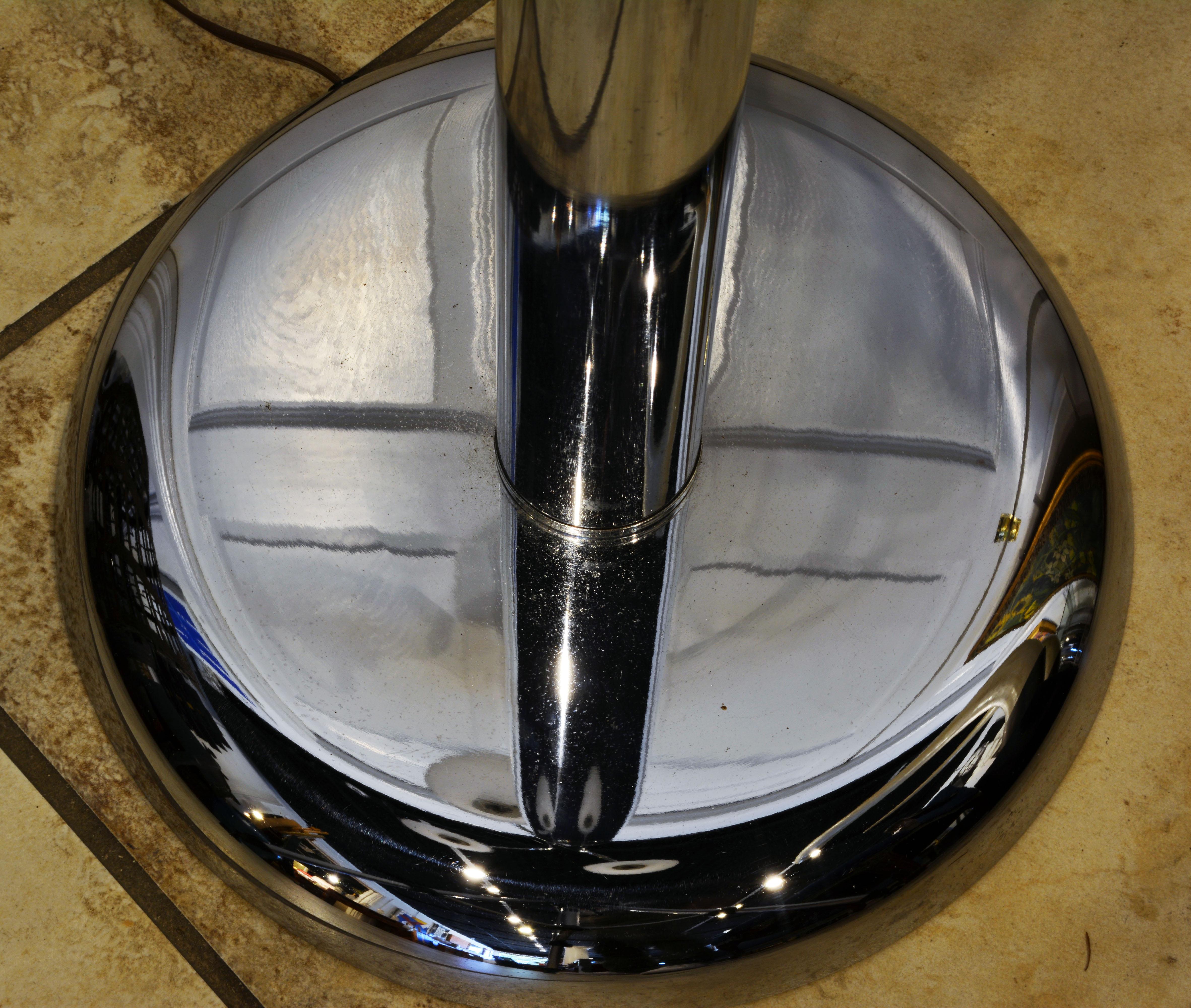 American Midcentury Robert Sonneman Style Chrome Waterfall Floor Lamp with Glass Shades