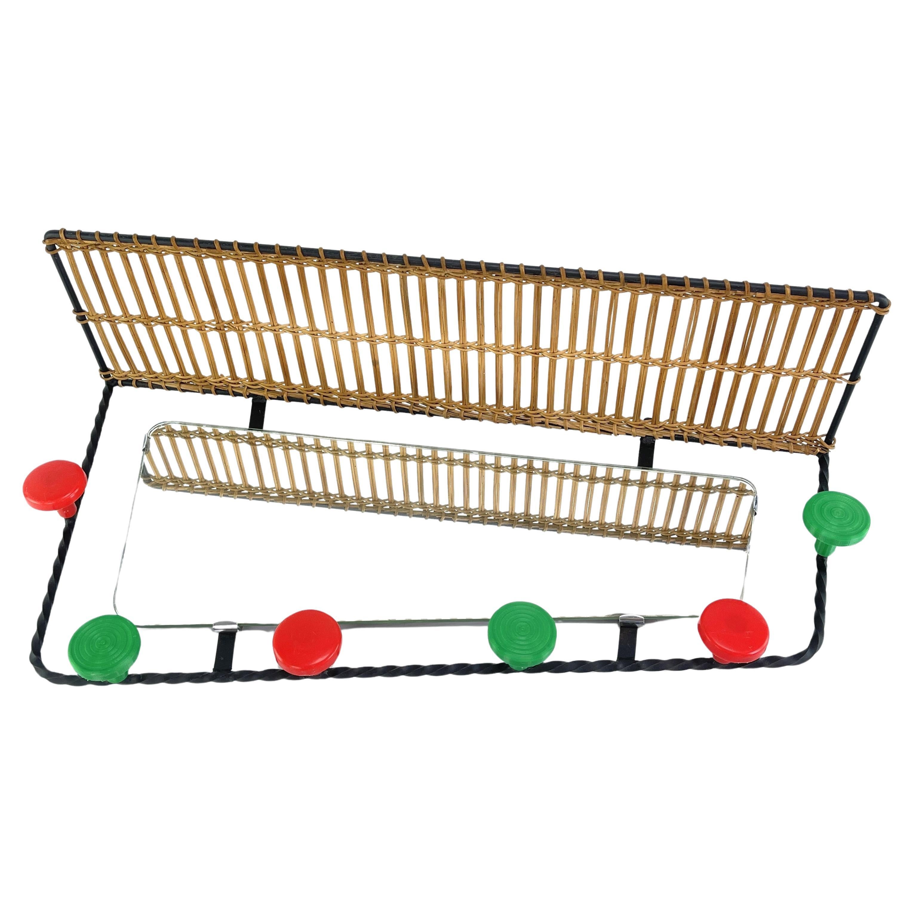 Midcentury  Rockabilly Wall Coat Rack, 1950s For Sale